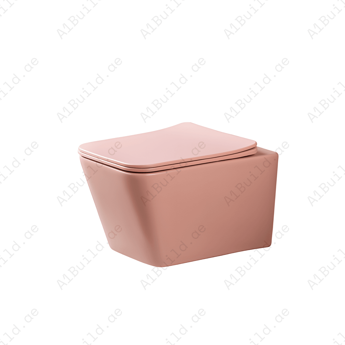 RIMLESS WALL HUNG W.C, SIZE: 510*345*340 MM, MATT PINK. STEINHEIM –UP: SLIM DUROPLAST SOFT- CLOSING SEAT AND COVER, MATT PINK.