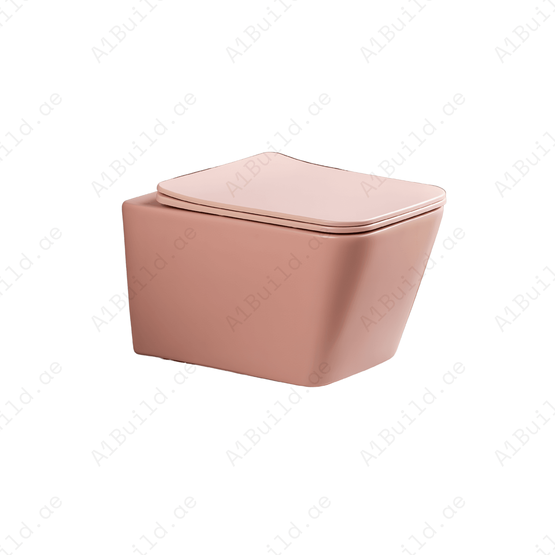 RIMLESS WALL HUNG W.C, SIZE: 510*345*340 MM, MATT PINK. STEINHEIM –UP: SLIM DUROPLAST SOFT- CLOSING SEAT AND COVER, MATT PINK.