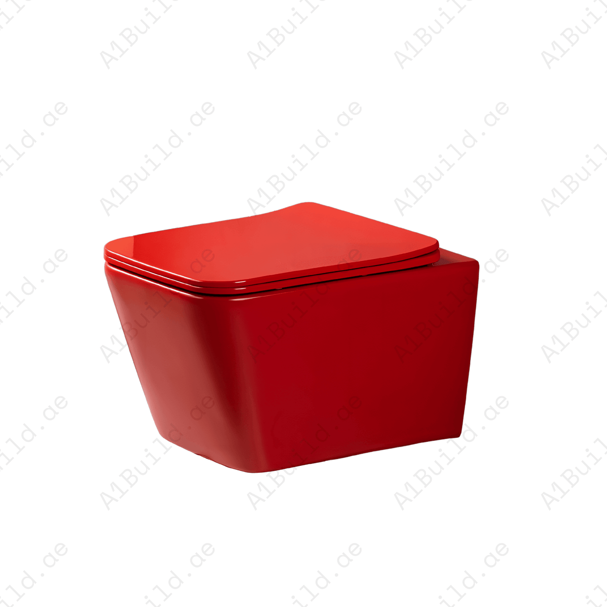 RIMLESS WALL HUNG W.C, SIZE: 510*345*340 MM, MATTE CLARET. STEINHEIM –UP: SLIM DUROPLAST SOFT- CLOSING SEAT AND COVER IN MATT CLARET.