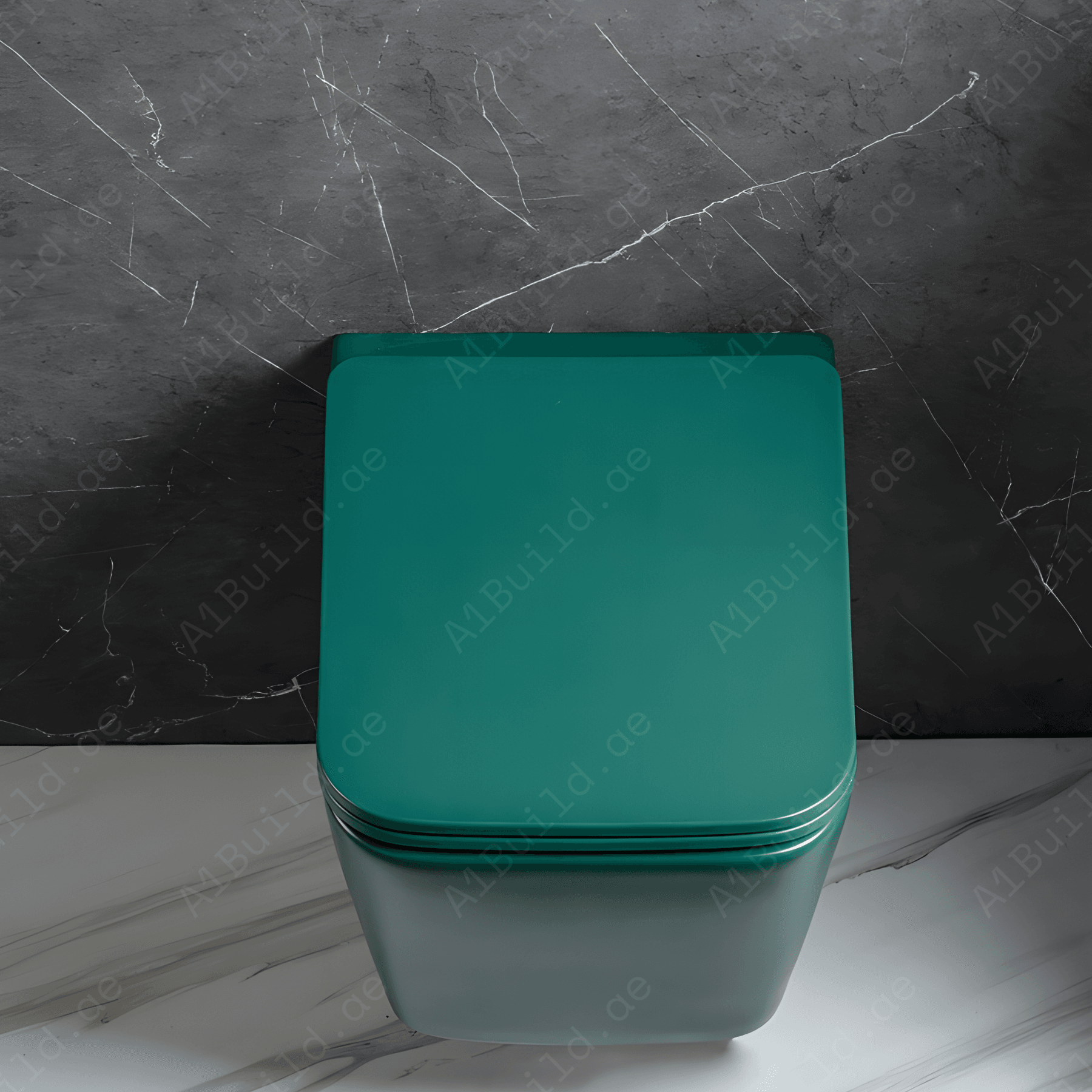 RIMLESS WALL HUNG W.C, SIZE: 510*345*340 MM, MATT GREEN STEINHEIM –UP: SLIM DUROPLAST SOFT- CLOSING SEAT AND COVER, MATT GREEN
