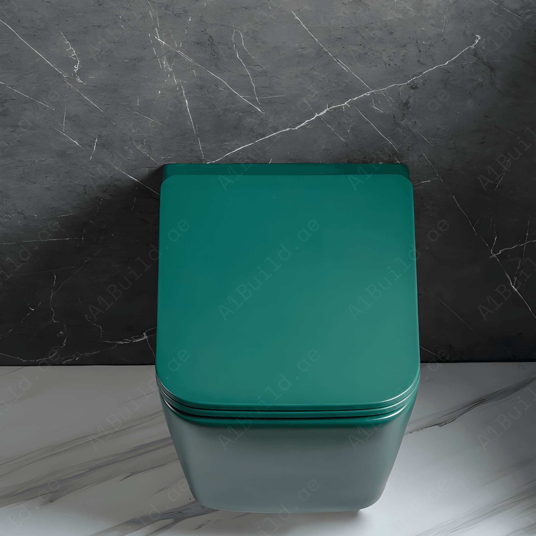 RIMLESS WALL HUNG W.C, SIZE: 510*345*340 MM, MATT GREEN STEINHEIM –UP: SLIM DUROPLAST SOFT- CLOSING SEAT AND COVER, MATT GREEN