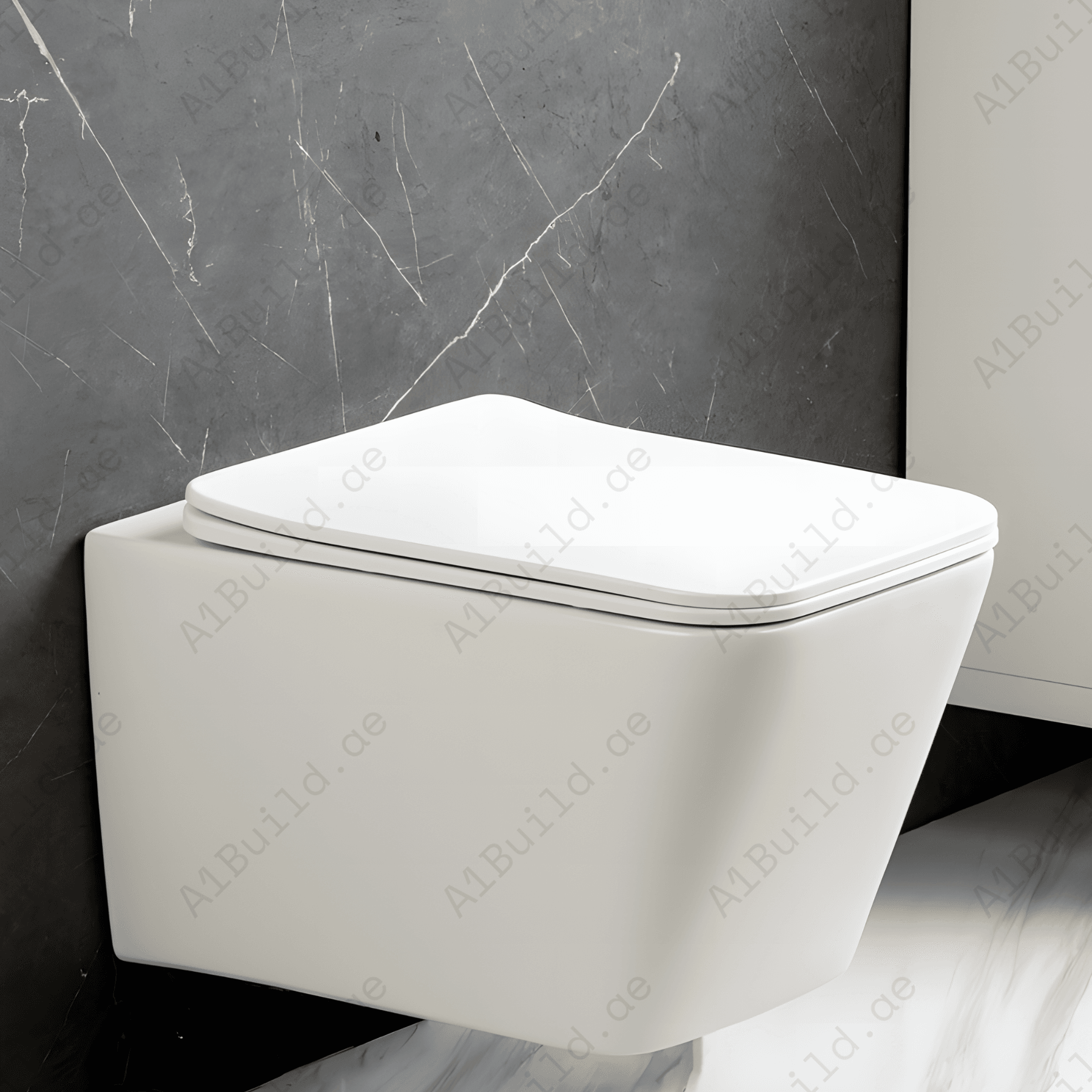 RIMLESS WALL HUNG W.C, SIZE: 510*345*340 MM, MATT WHITE STEINHEIM –UP: SLIM DUROPLAST SOFT- CLOSING SEAT AND COVER, MATT WHITE