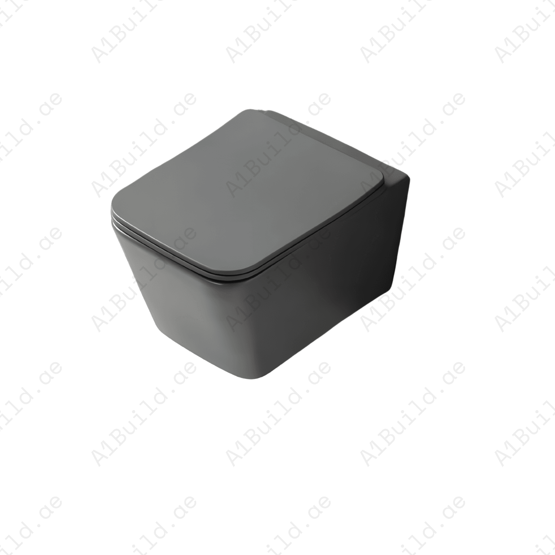 RIMLESS WALL HUNG W.C, SIZE: 510*345*340 MM, WHITE COLOR. STEINHEIM –UP: SLIM DUROPLAST SOFT- CLOSING SEAT AND COVER, MATT GREY