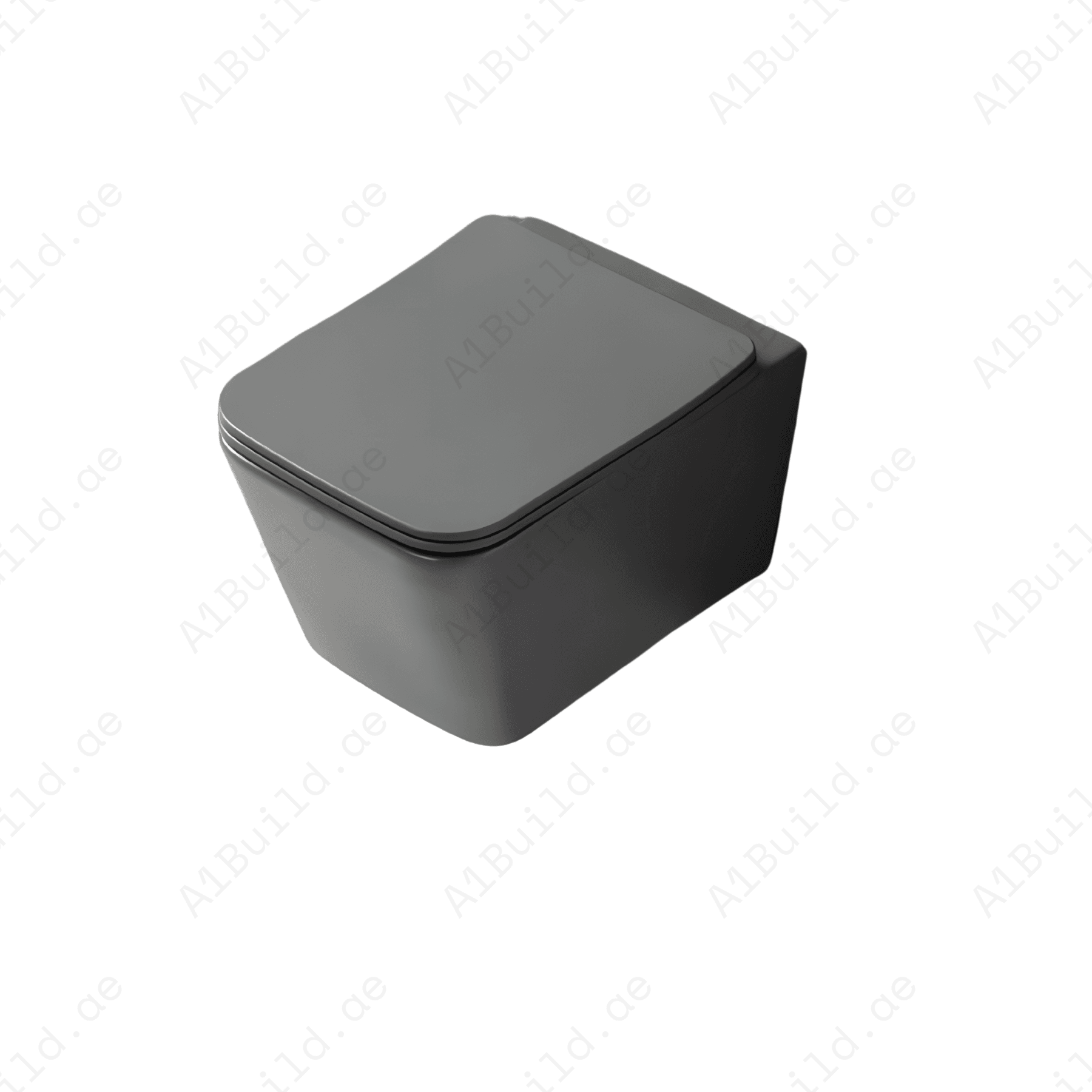 RIMLESS WALL HUNG W.C, SIZE: 510*345*340 MM, WHITE COLOR. STEINHEIM –UP: SLIM DUROPLAST SOFT- CLOSING SEAT AND COVER, MATT GREY