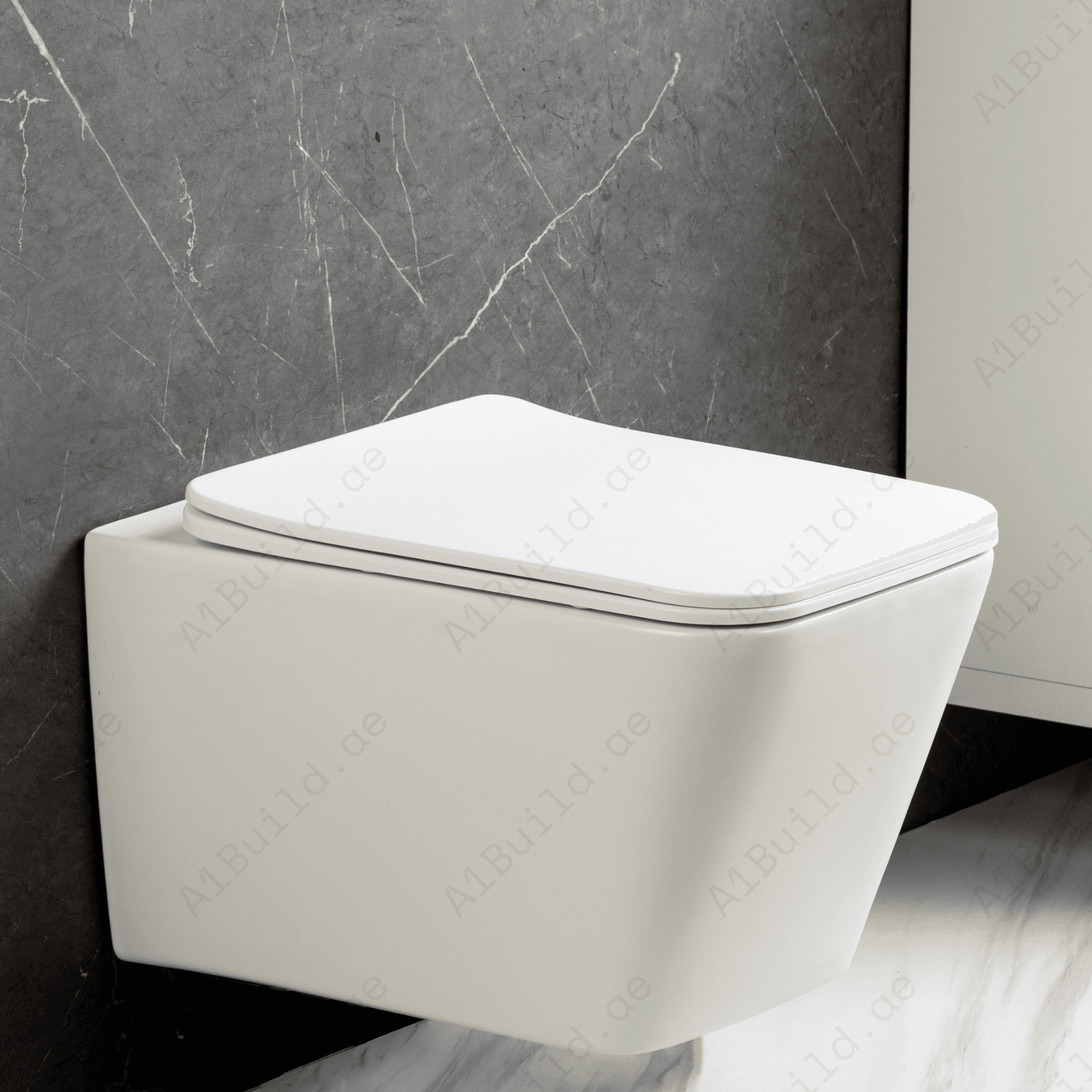 RIMLESS WALL HUNG W.C, SIZE: 510*345*340 MM, WHITE COLOR. STEINHEIM –UP: SLIM DUROPLAST SOFT- CLOSING SEAT AND COVER, WHITE COLOR