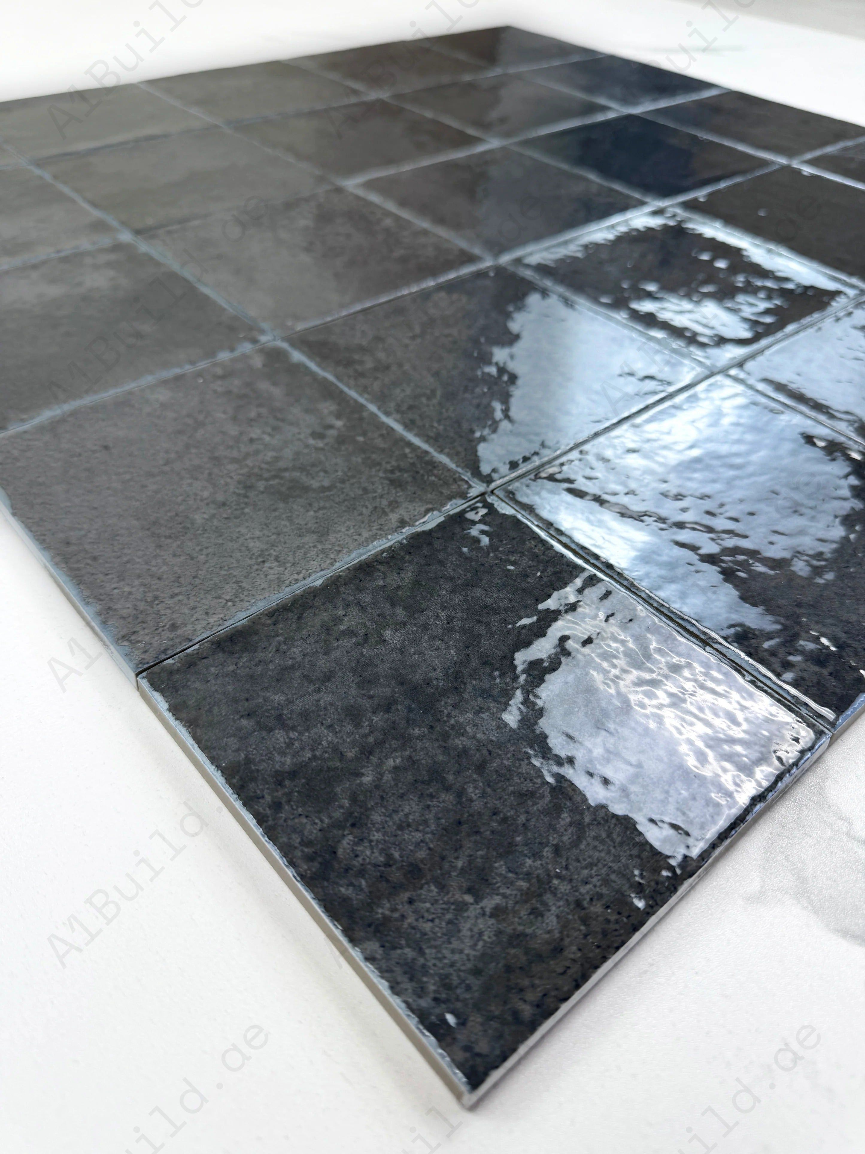 Radiant Harmony Deep Black Glossy Porcelain Subway Tiles durable, waterproof and elegant. Perfect for kitchens, bathrooms, walls, floors and backsplash designs.