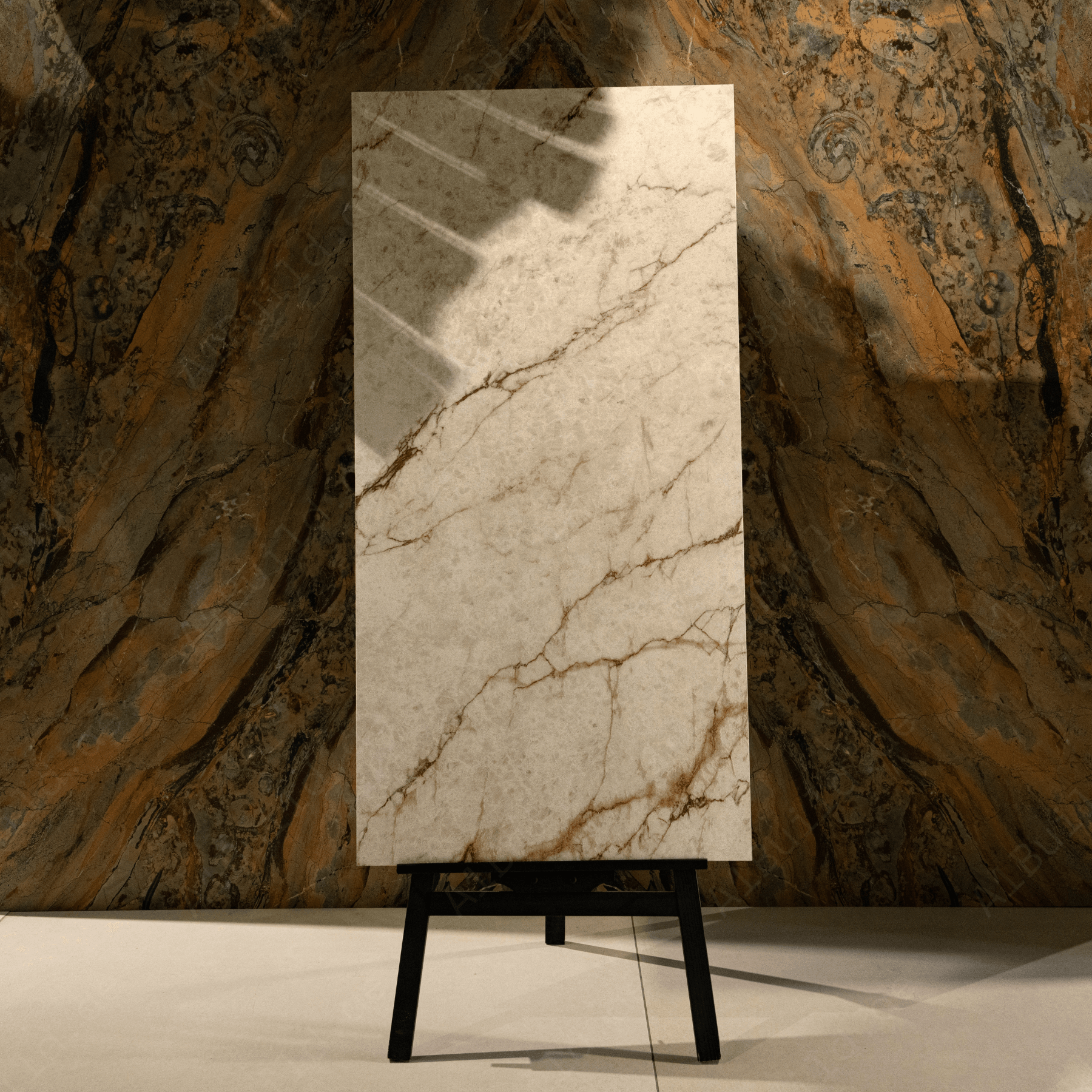 Rociado porcelain tile 60x120cm 9mm thickness, light grey marble look design, durable porcelain tile ideal for modern floors and walls.