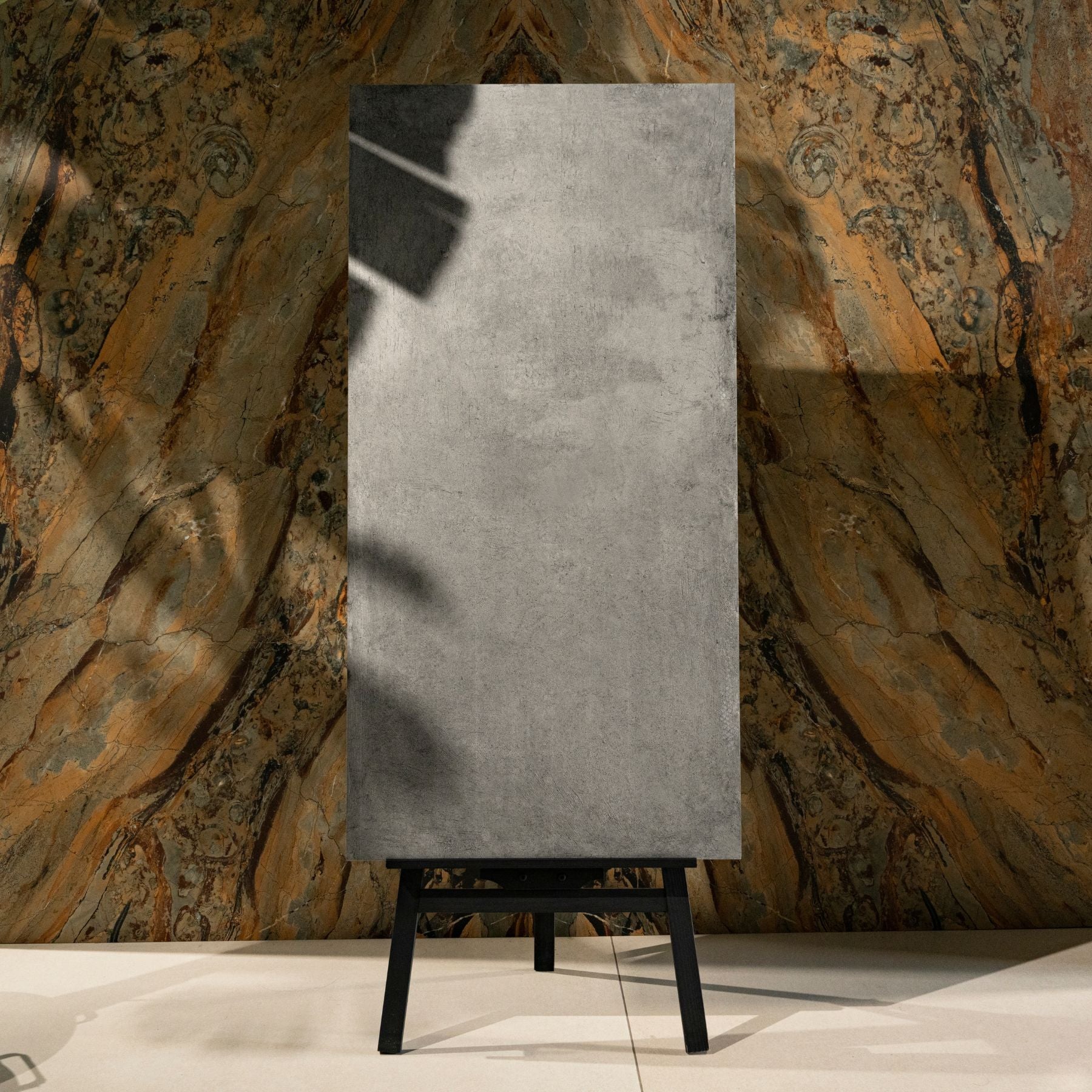 Rock Grey porcelain tile 60×120cm features a bold stone-inspired grey surface with durable porcelain strength for floors and walls.