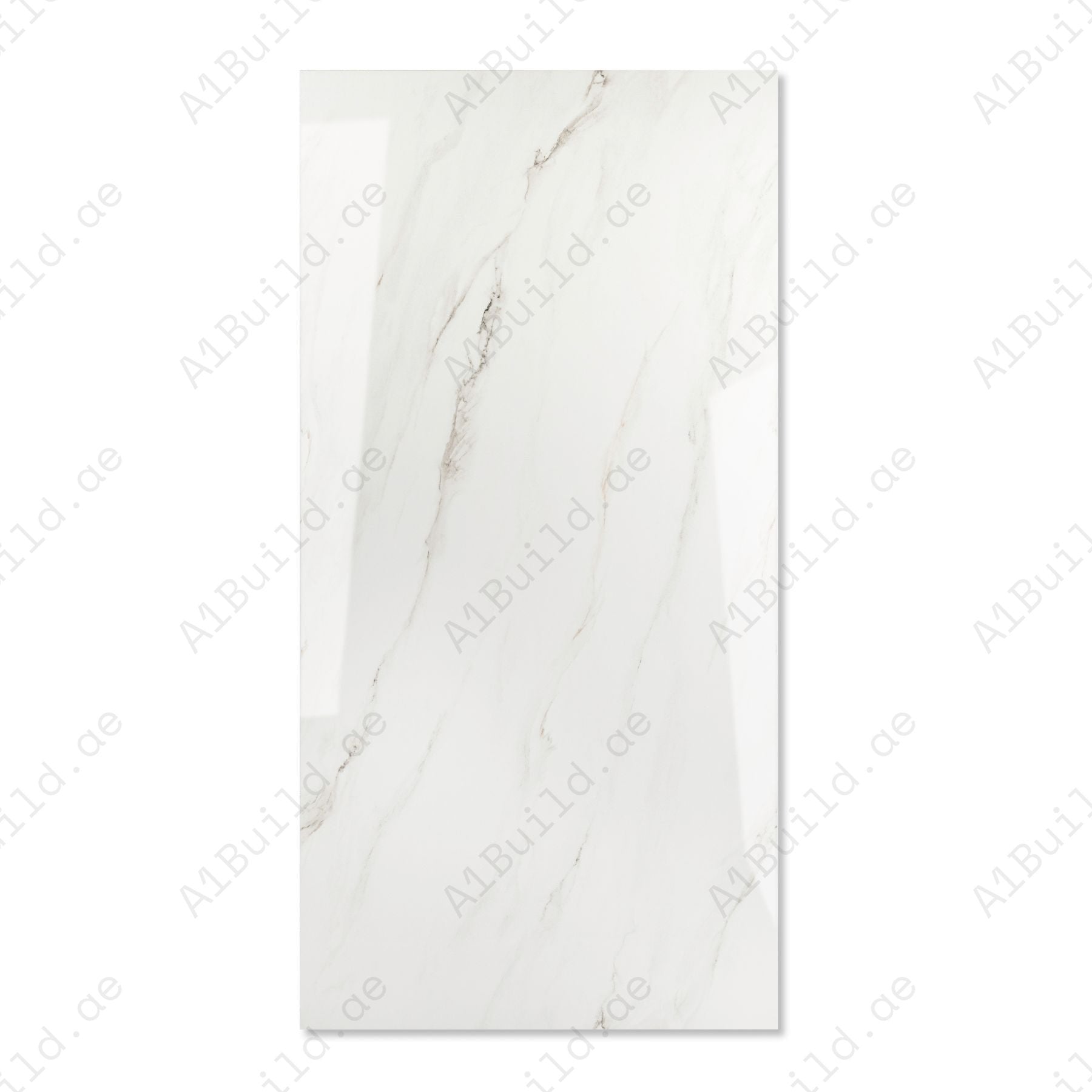 Ronda Brown glossy marble effect porcelain tile 60x120cm with 9mm thickness features warm brown tones, elegant veining and polished finish.