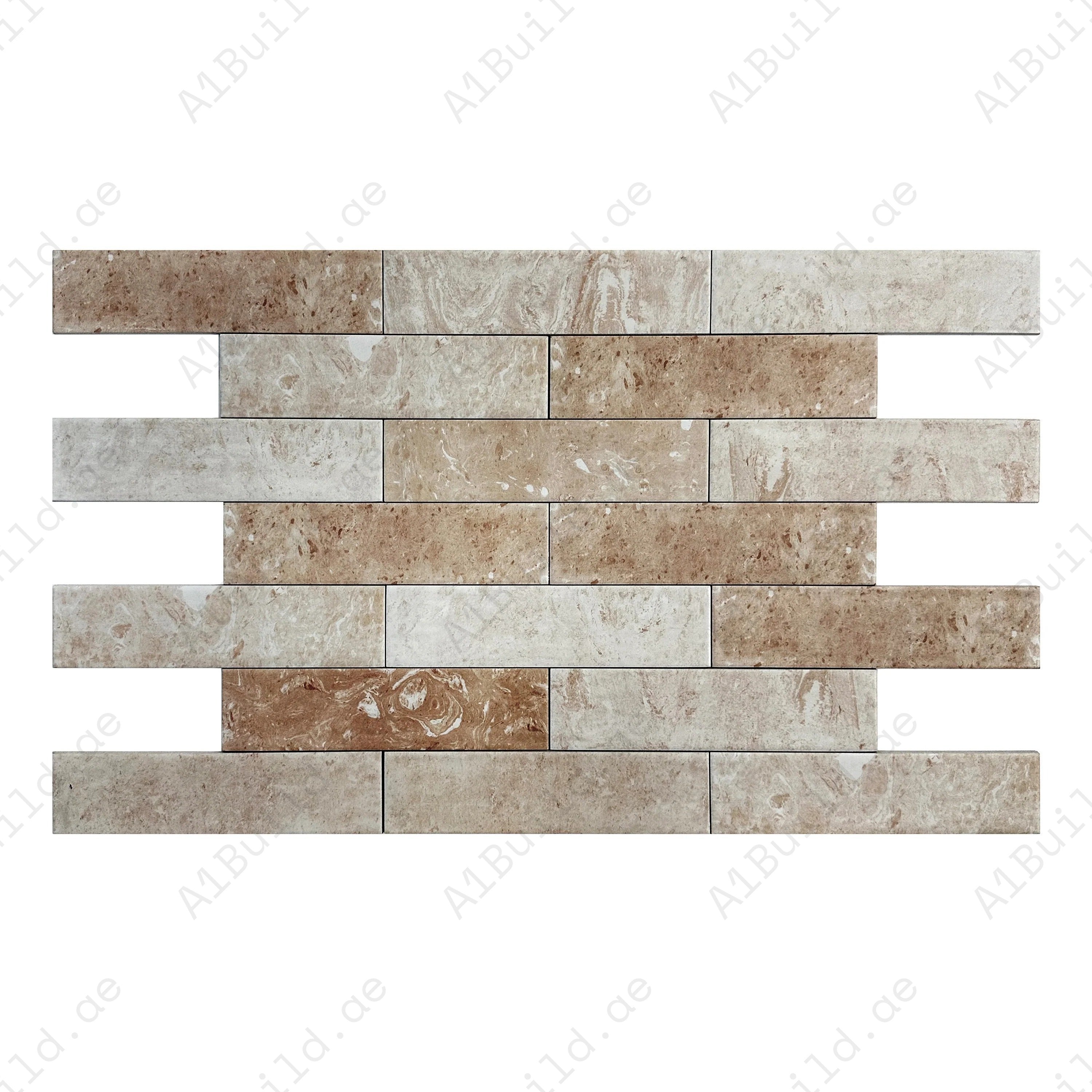 Rossa pink matte porcelain artisanal tile with a refined long-strip design. Durable, waterproof, and perfect for walls, backsplashes, and modern interiors.