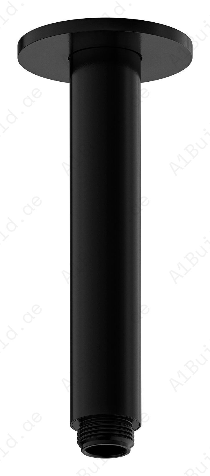 Round Ceiling Shower Arm 150mm - Matte Black Finish for Modern Bathrooms