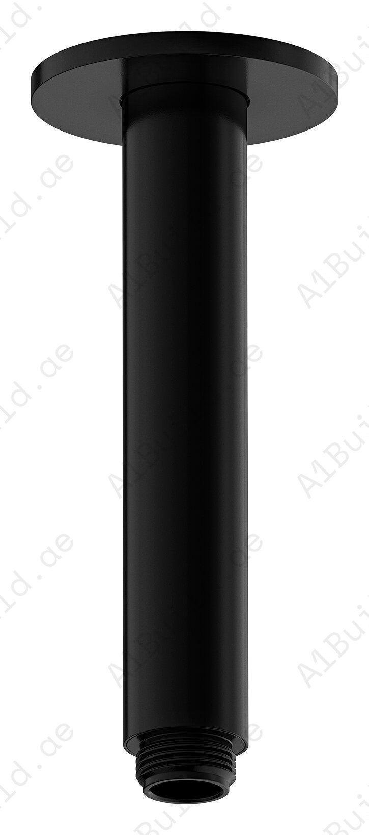 Round Ceiling Shower Arm 150mm - Matte Black Finish for Modern Bathrooms