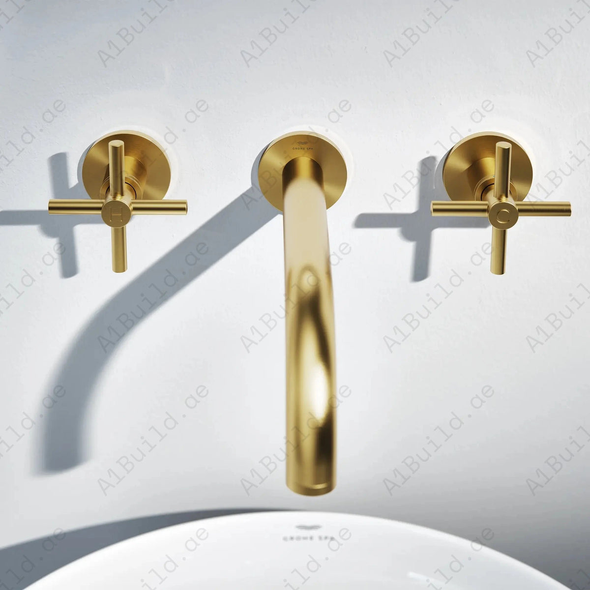 Round Shower Arm 400mm – Premium Gold, 100% Made in Germany | Hesanit