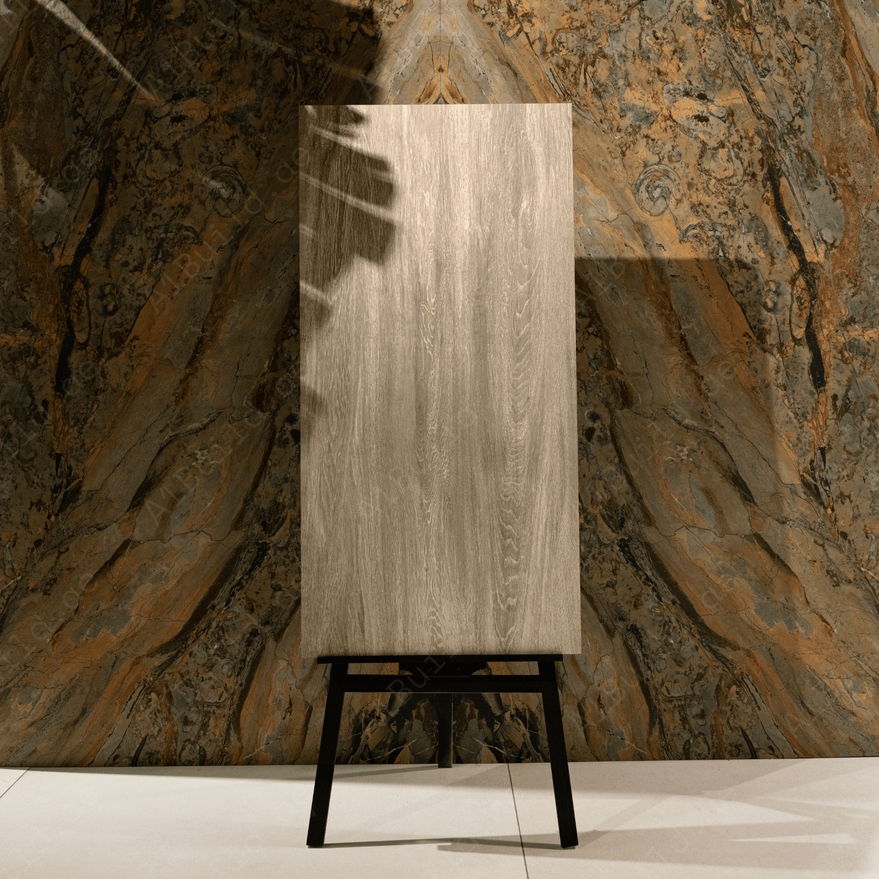 Rowerwood Brown porcelain tile 60x120cm 9mm thickness, wood look design, durable porcelain tile for warm natural floors and walls.