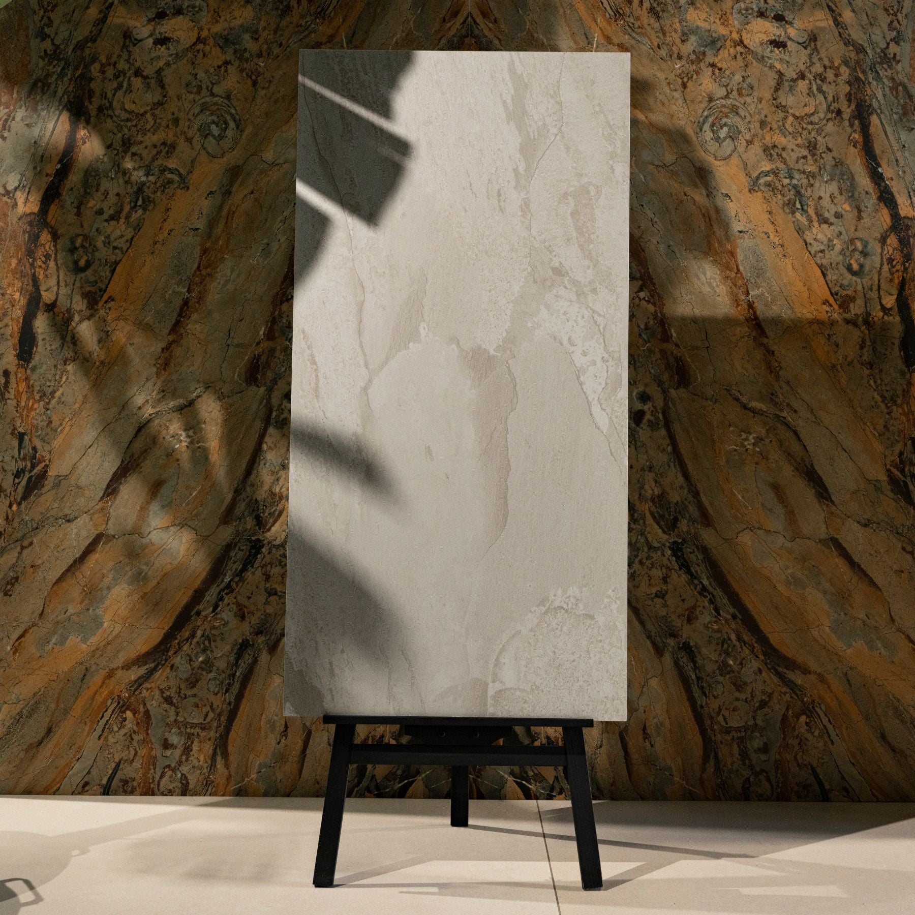 Royal Ivory porcelain tile 60x120cm features a soft stone look with durable porcelain strength, ideal for premium floor and wall applications.