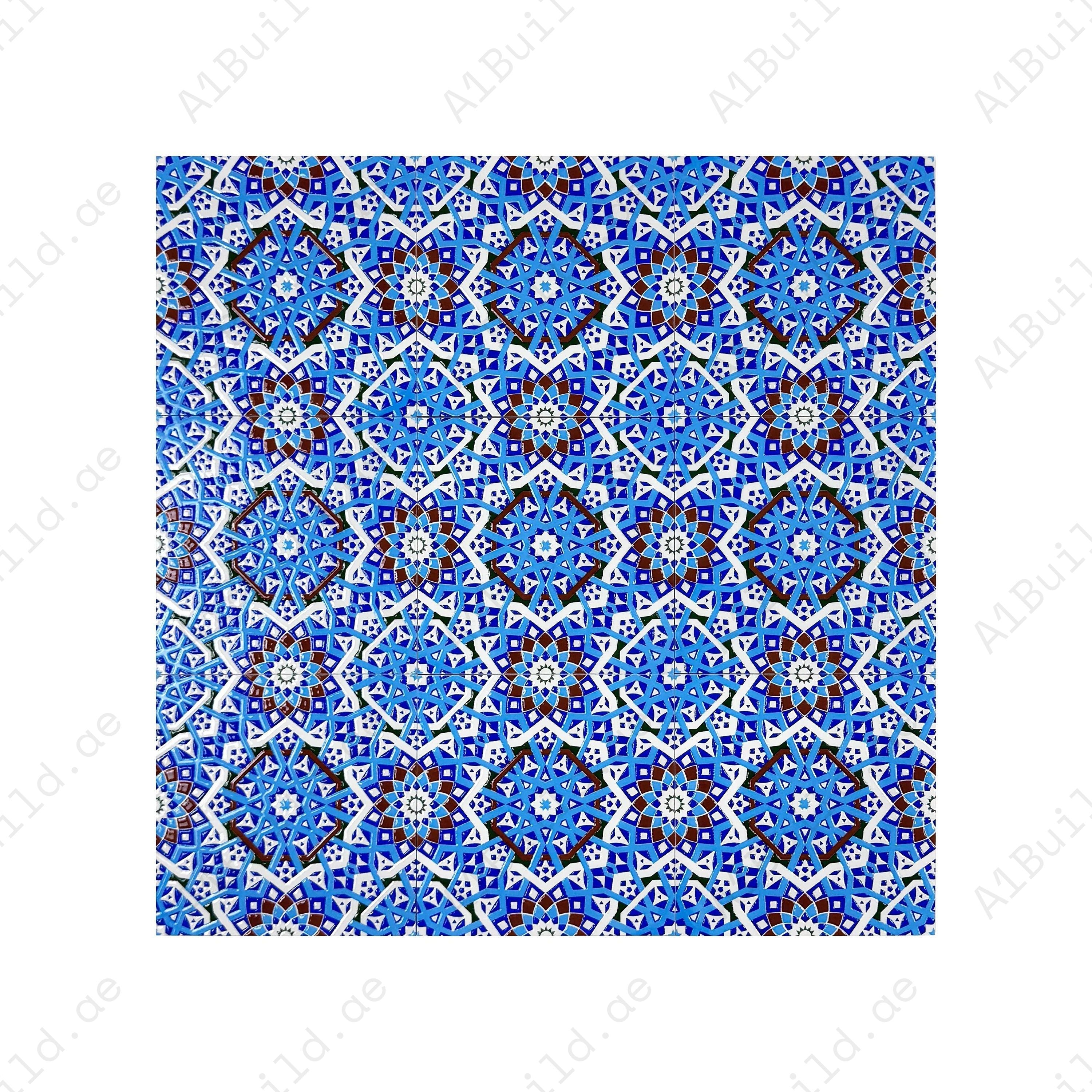 Royal Souk Moroccan Glossy Ceramic Tile Pattern 207 – Durable, stylish tile ideal for walls, floors & Moroccan-inspired interiors for homes and businesses.