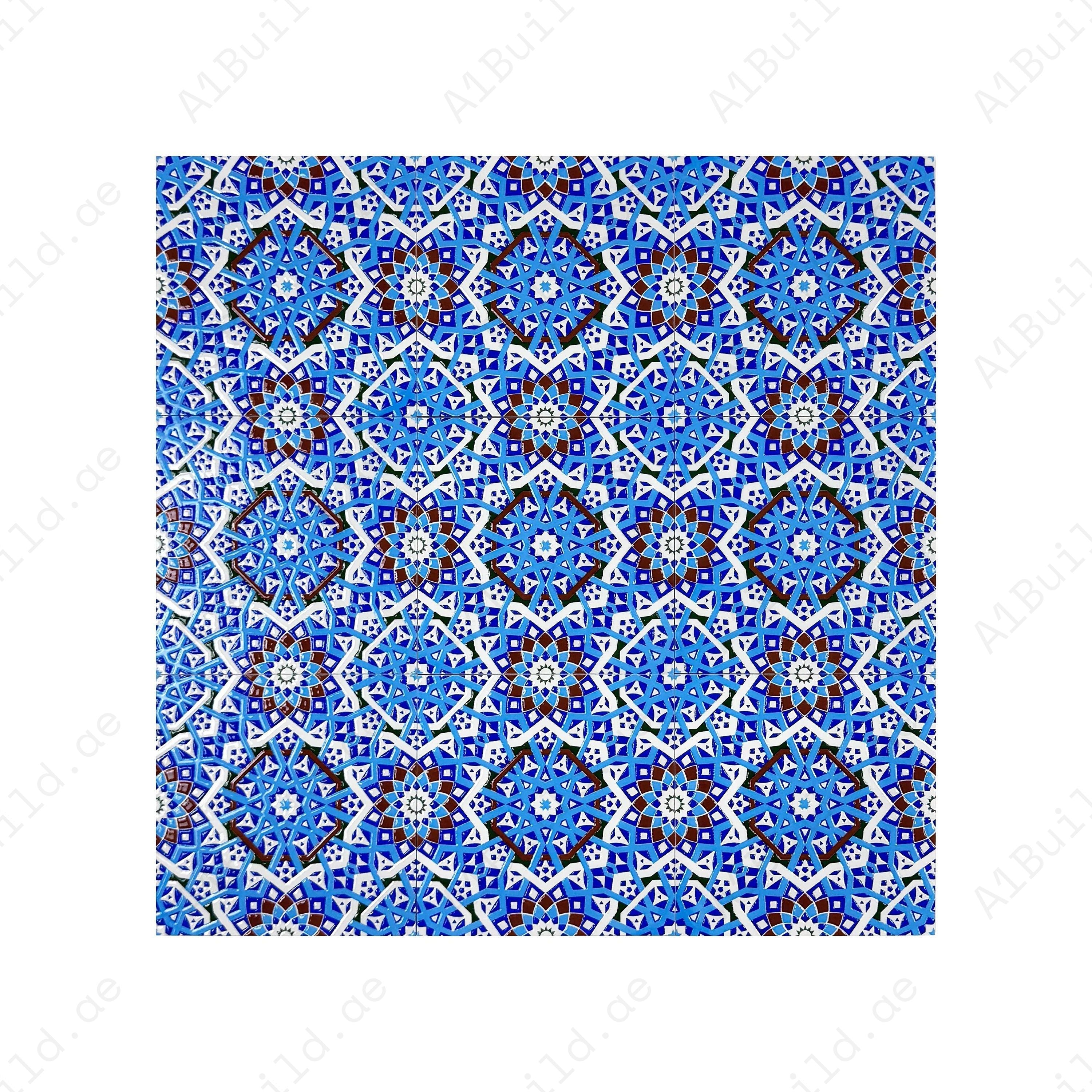 Royal Souk Moroccan Glossy Ceramic Tile Pattern 207 – Durable, stylish tile ideal for walls, floors & Moroccan-inspired interiors for homes and businesses.