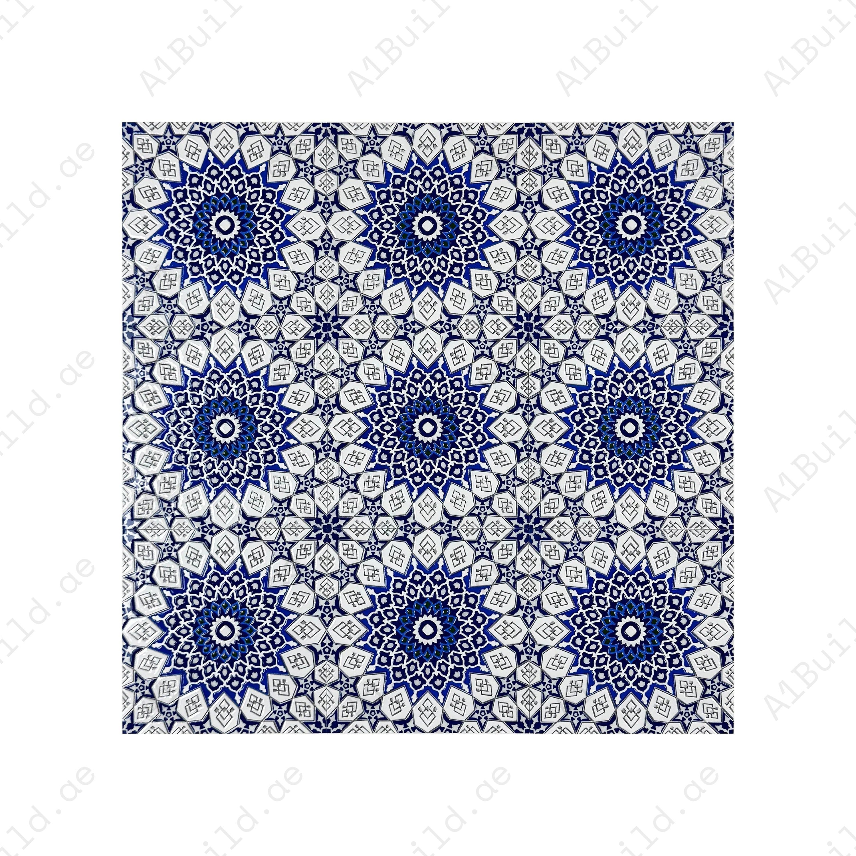 Royal Souk Moroccan Glossy Ceramic Tile Pattern 208 – Durable, elegant ceramic tile for walls and floors, ideal for Moroccan-inspired home and commercial décor.