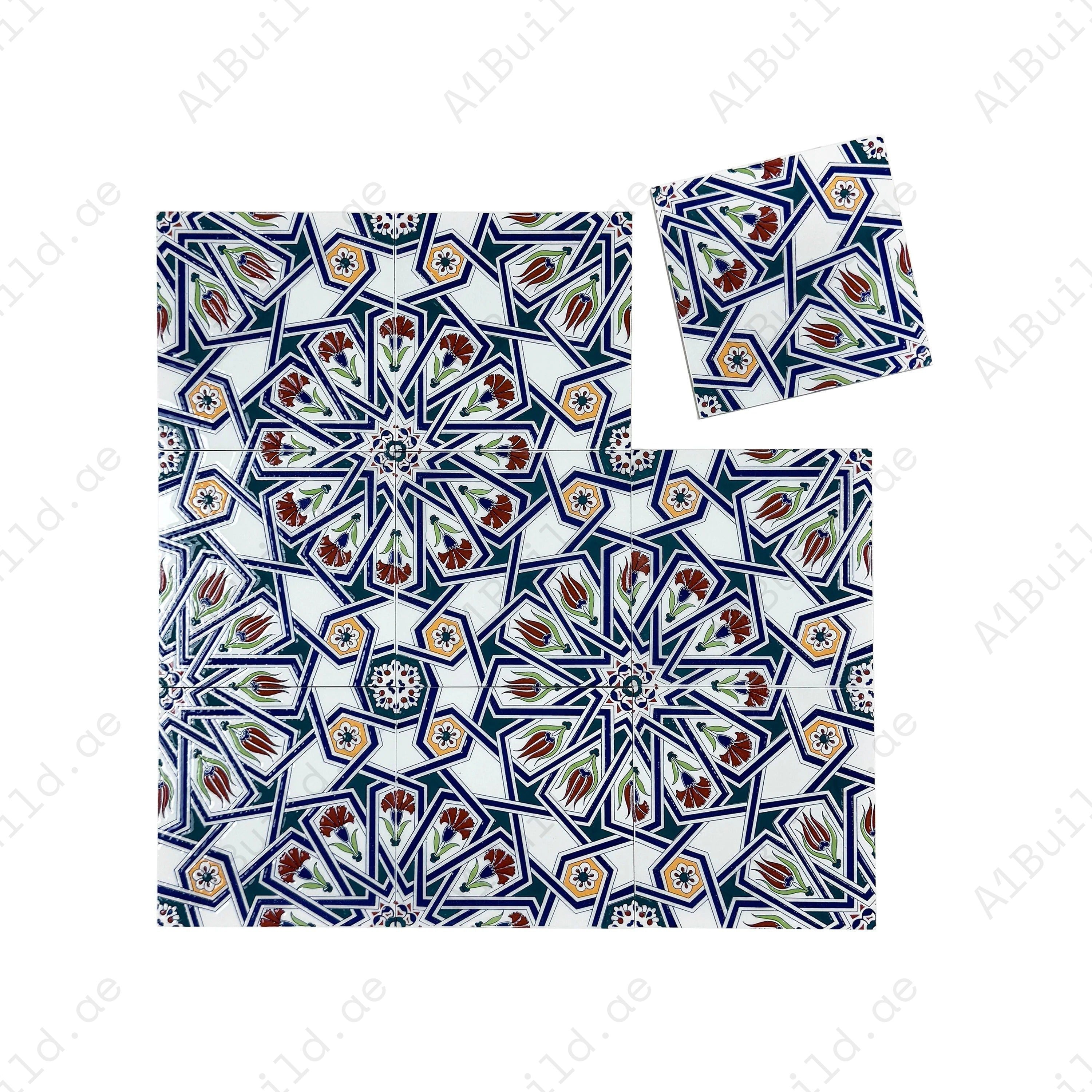 Royal Souk Moroccan Style Glossy Ceramic Tile Pattern 802 – Elegant ceramic tile with a glossy finish, perfect for stylish walls and floors in modern interiors.