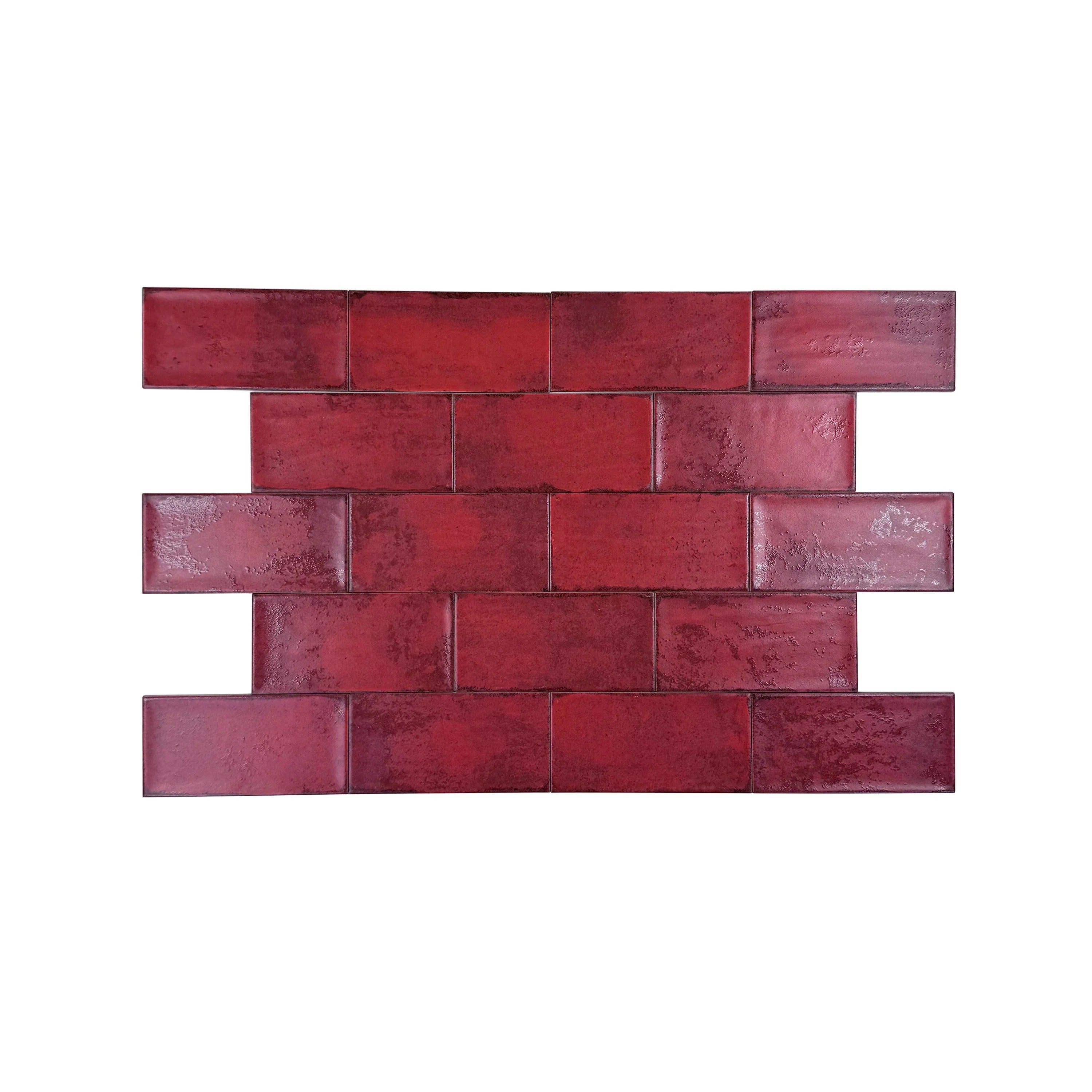 Ruby Red Matte Ceramic Artisanal Tile – Premium ceramic tile with a durable matte finish, ideal for elegant walls, floors, kitchens, bathrooms, and feature areas.