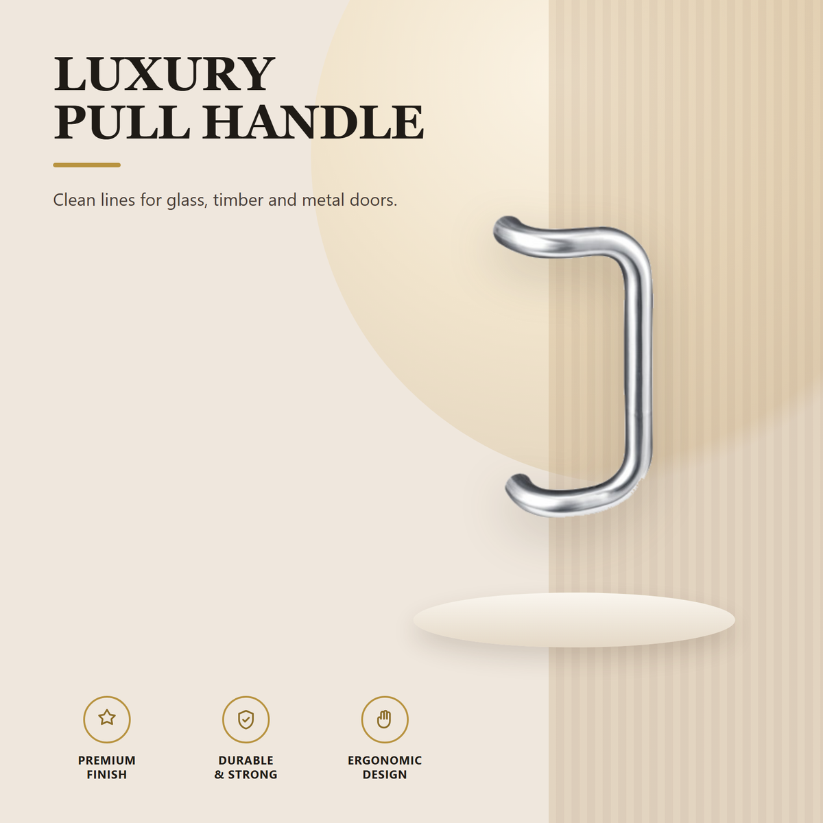 SC-707.SS premium stainless steel pull handle from the Stainless Steel Door Lock Series. 300, 600 mm lengths, 275, 562 mm centres, Ø25 / Ø32 mm section. Built for smooth, reliable everyday use.