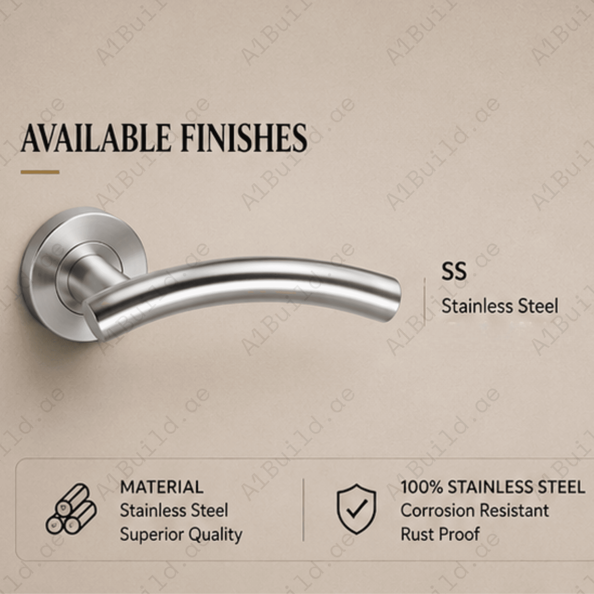 SRH.03 premium stainless steel door lock handle with a refined brushed finish. Perfect for luxury homes, hotels, offices, and stylish contemporary interiors.
