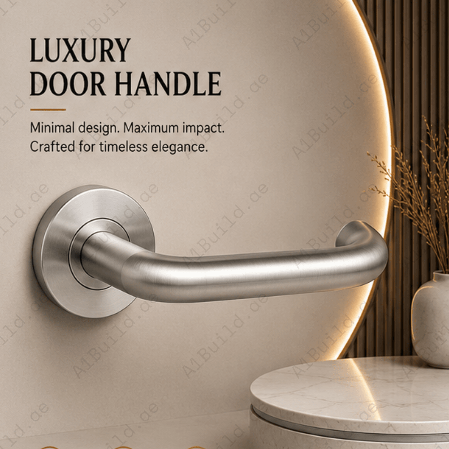 SRH.06 premium stainless steel door lock handle with a refined brushed finish. Perfect for luxury homes, hotels, offices, and contemporary interior spaces.