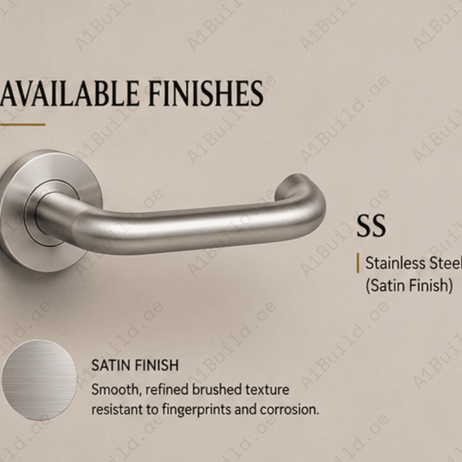 SRH.06 premium stainless steel door lock handle with a refined brushed finish. Perfect for luxury homes, hotels, offices, and contemporary interior spaces.