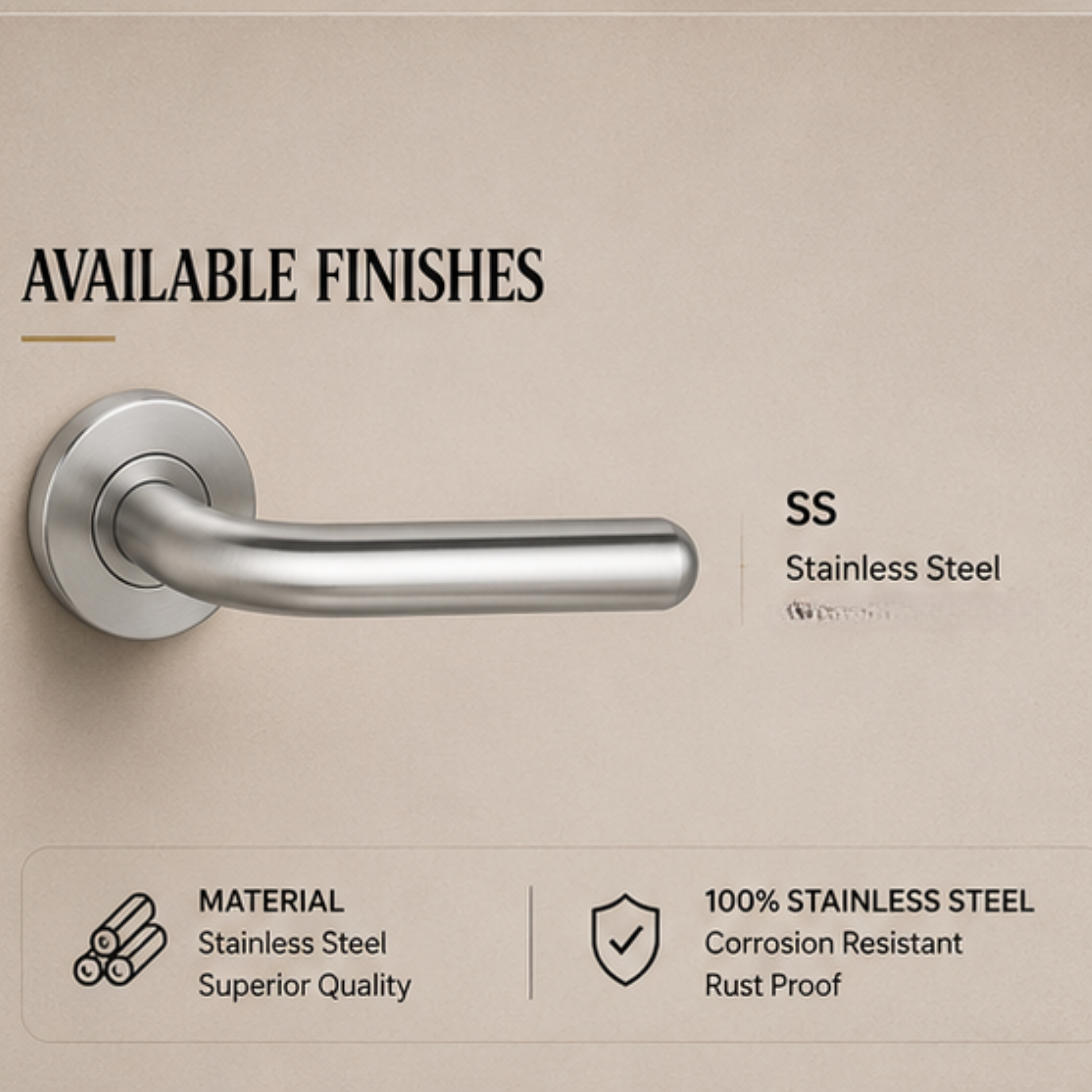 SRH.07 premium stainless steel door lock handle with a sleek brushed finish. Designed for luxury homes, hotels, offices, and stylish modern interiors.