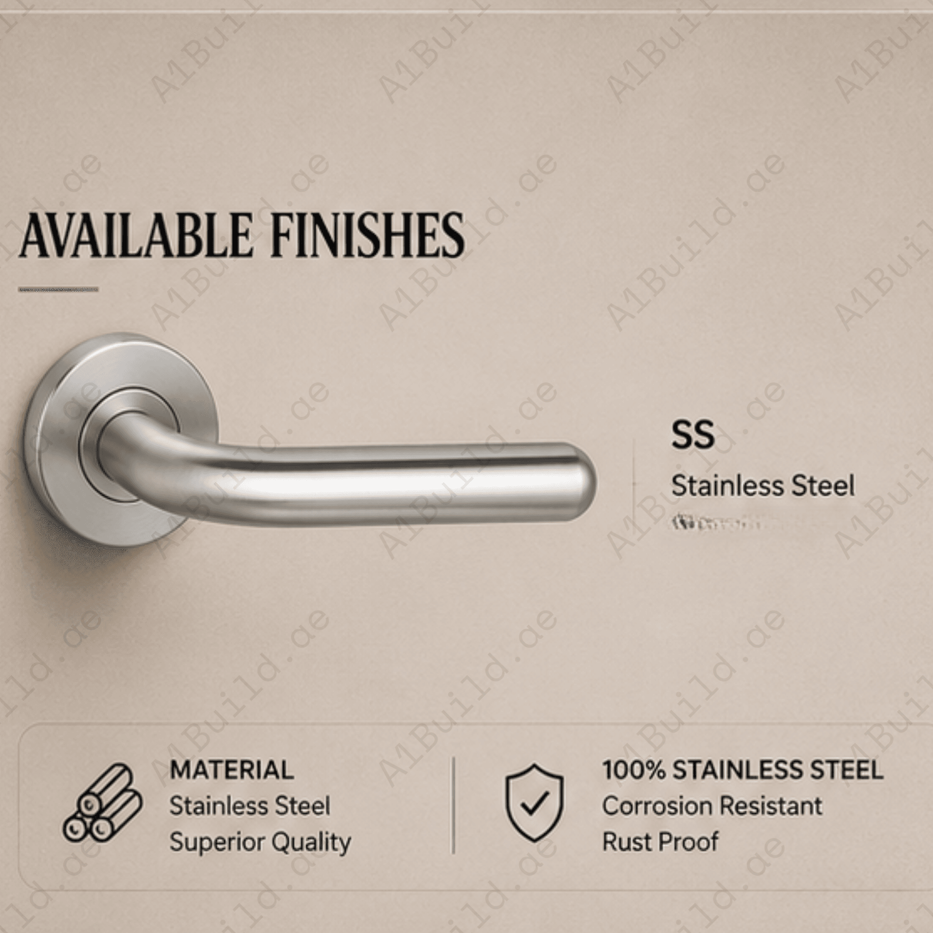 SRH.07 premium stainless steel door lock handle with a sleek brushed finish. Designed for luxury homes, hotels, offices, and stylish modern interiors.
