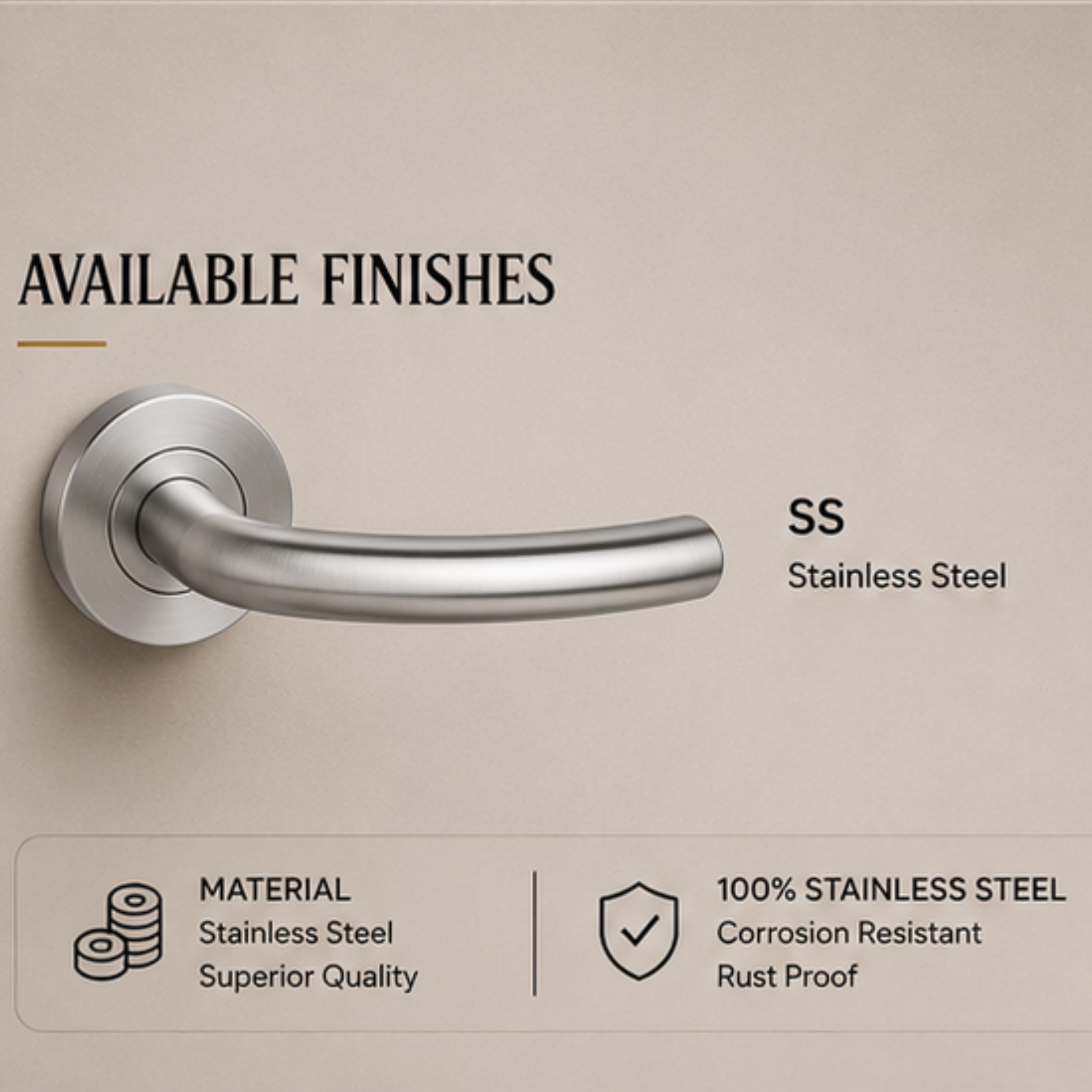 SRH.08 premium stainless steel door lock handle with a brushed finish. A perfect choice for luxury homes, hotels, offices, and contemporary interior spaces.