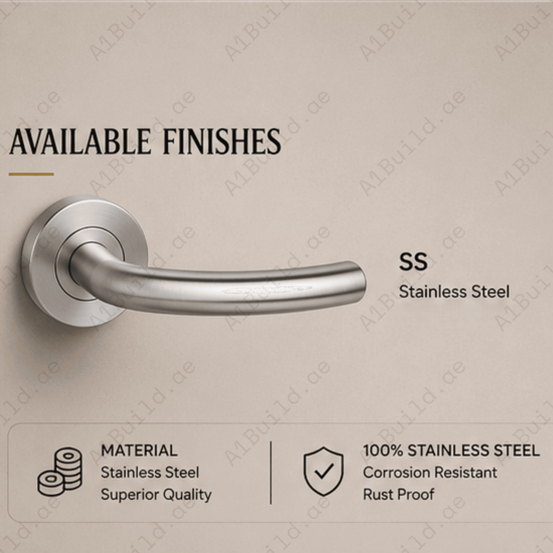 SRH.08 premium stainless steel door lock handle with a brushed finish. A perfect choice for luxury homes, hotels, offices, and contemporary interior spaces.