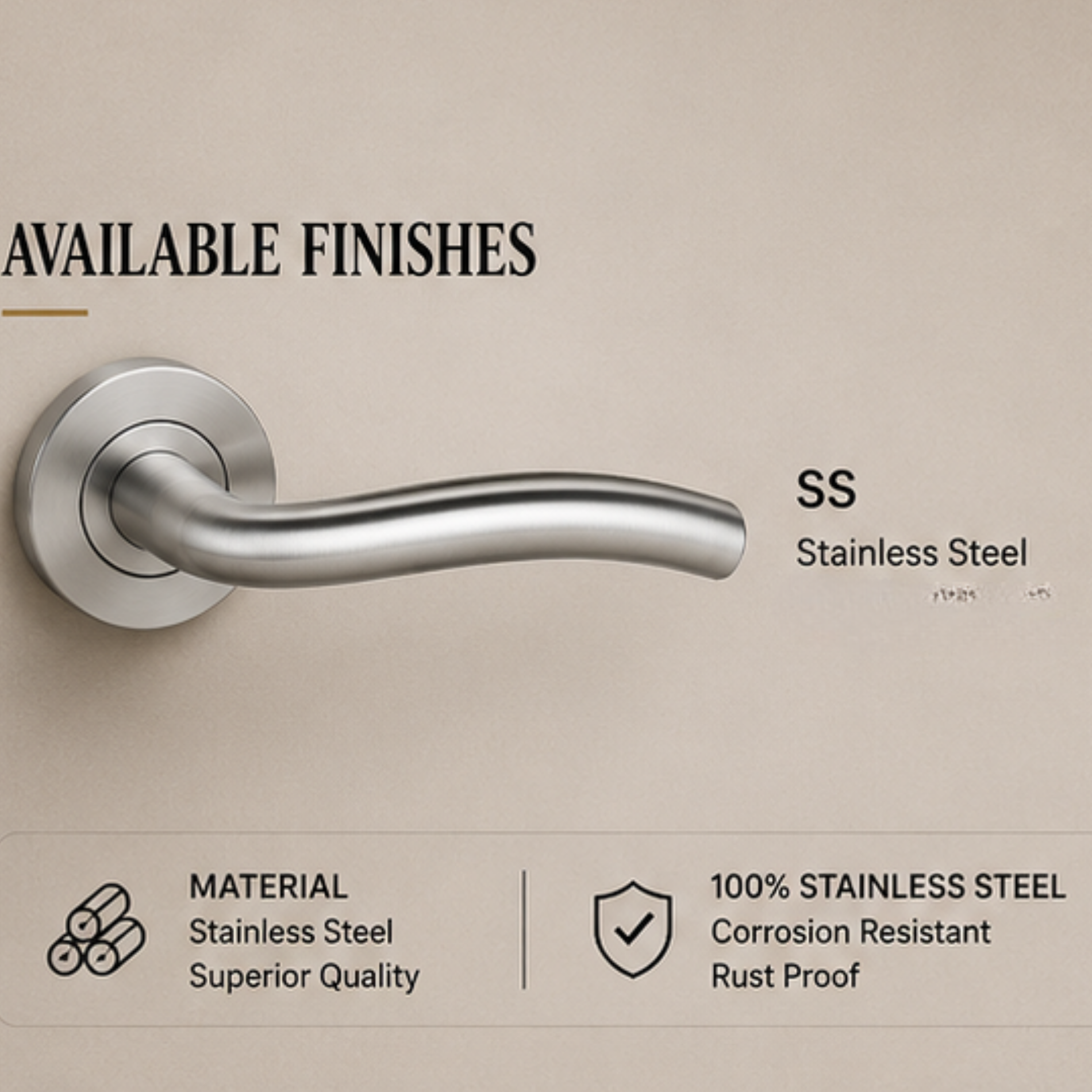 SRH.11 premium stainless steel door handle with a sleek brushed finish. Perfect for luxury homes, hotels, offices, and contemporary interior spaces.