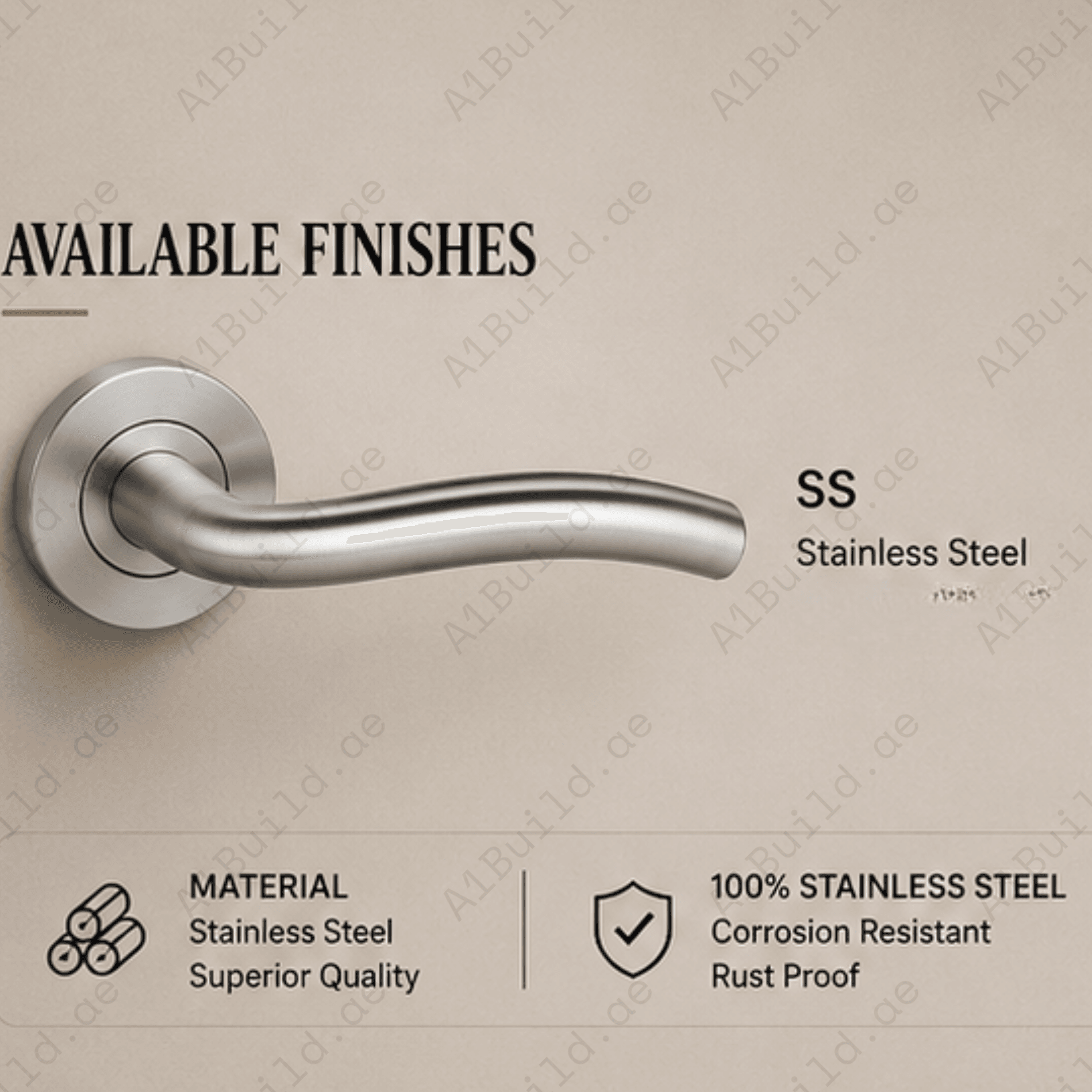 SRH.11 premium stainless steel door handle with a sleek brushed finish. Perfect for luxury homes, hotels, offices, and contemporary interior spaces.