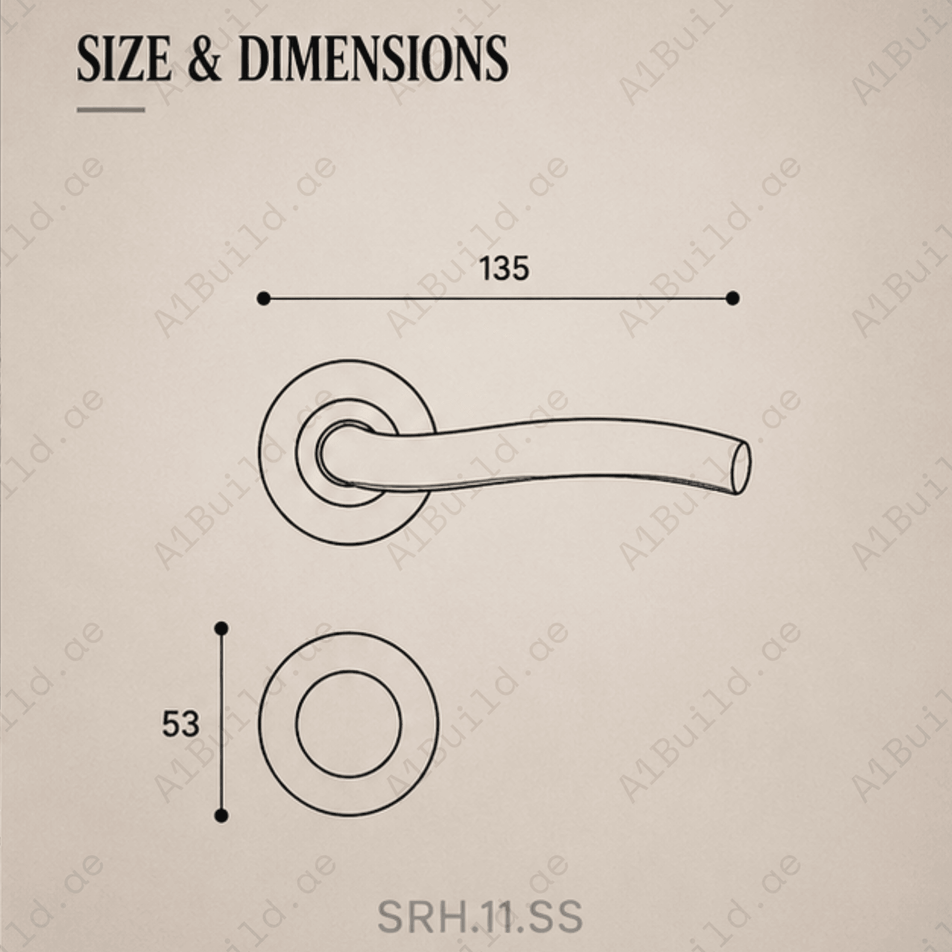 SRH.11 premium stainless steel door handle with a sleek brushed finish. Perfect for luxury homes, hotels, offices, and contemporary interior spaces.