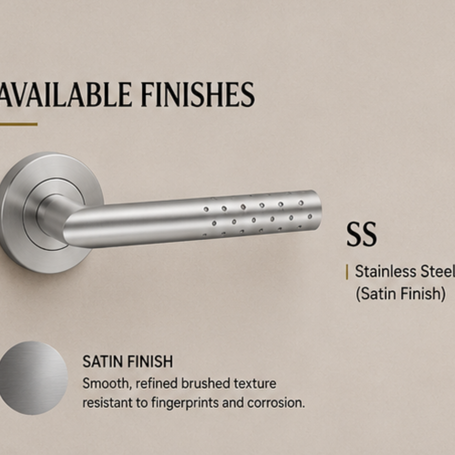SRH.13 premium stainless steel door handle with a refined brushed finish. A stylish choice for luxury homes, hotels, offices, and modern interior spaces.