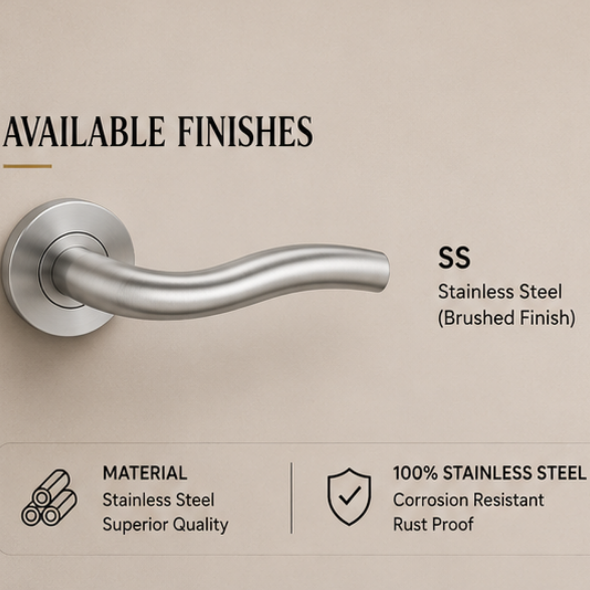 SRH.14 premium stainless steel door handle with a sleek brushed finish. Designed for luxury homes, hotels, offices, and stylish modern interior spaces.