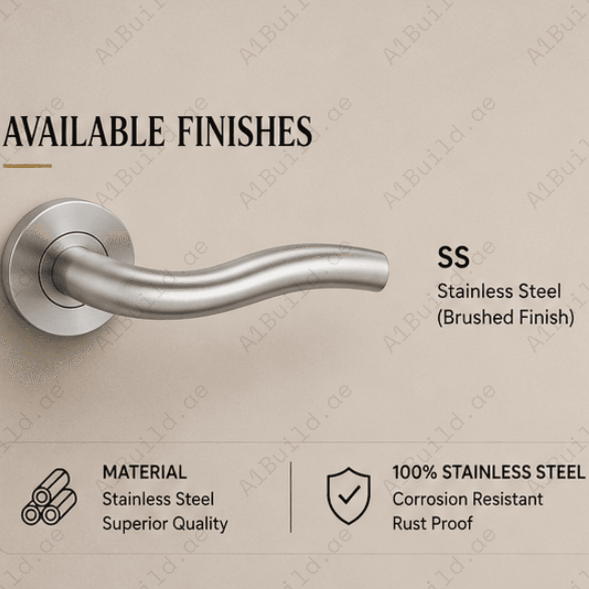 SRH.14 premium stainless steel door handle with a sleek brushed finish. Designed for luxury homes, hotels, offices, and stylish modern interior spaces.