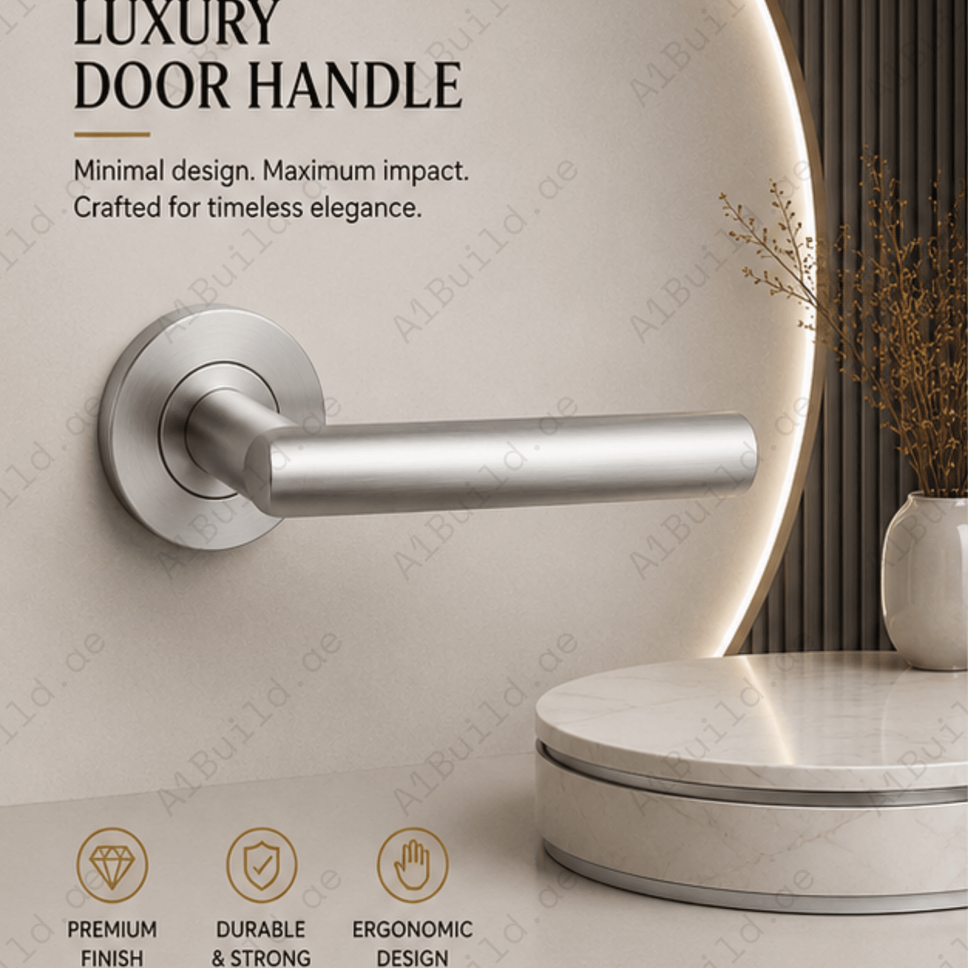 SRH.22.F premium stainless steel door lock handle with corrosion-resistant finish. Heavy-duty architectural hardware for homes, hotels, offices, and commercial buildings.