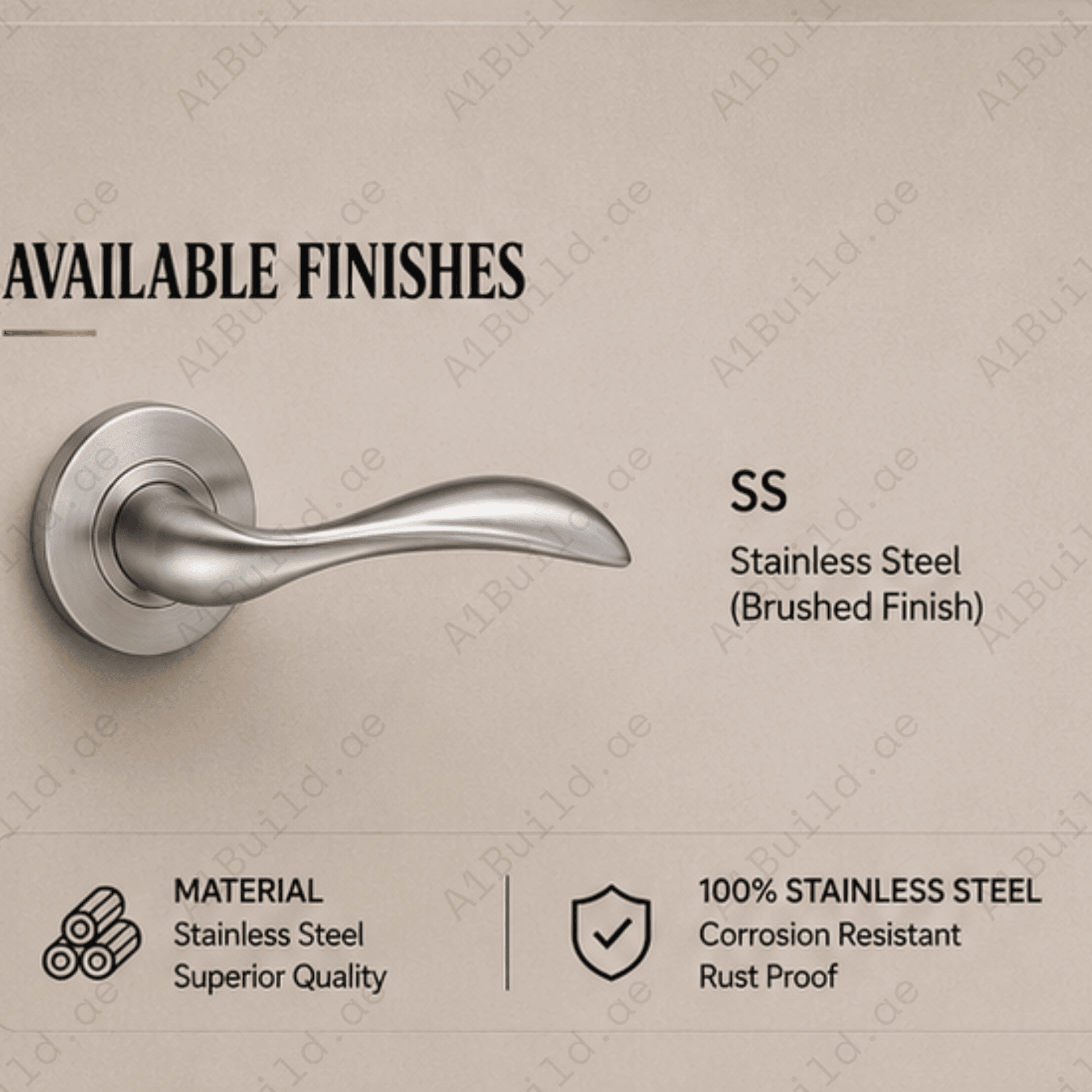 SRH.236 premium stainless steel door handle with a brushed finish. Designed for luxury homes, hotels, offices, and stylish contemporary interior spaces.