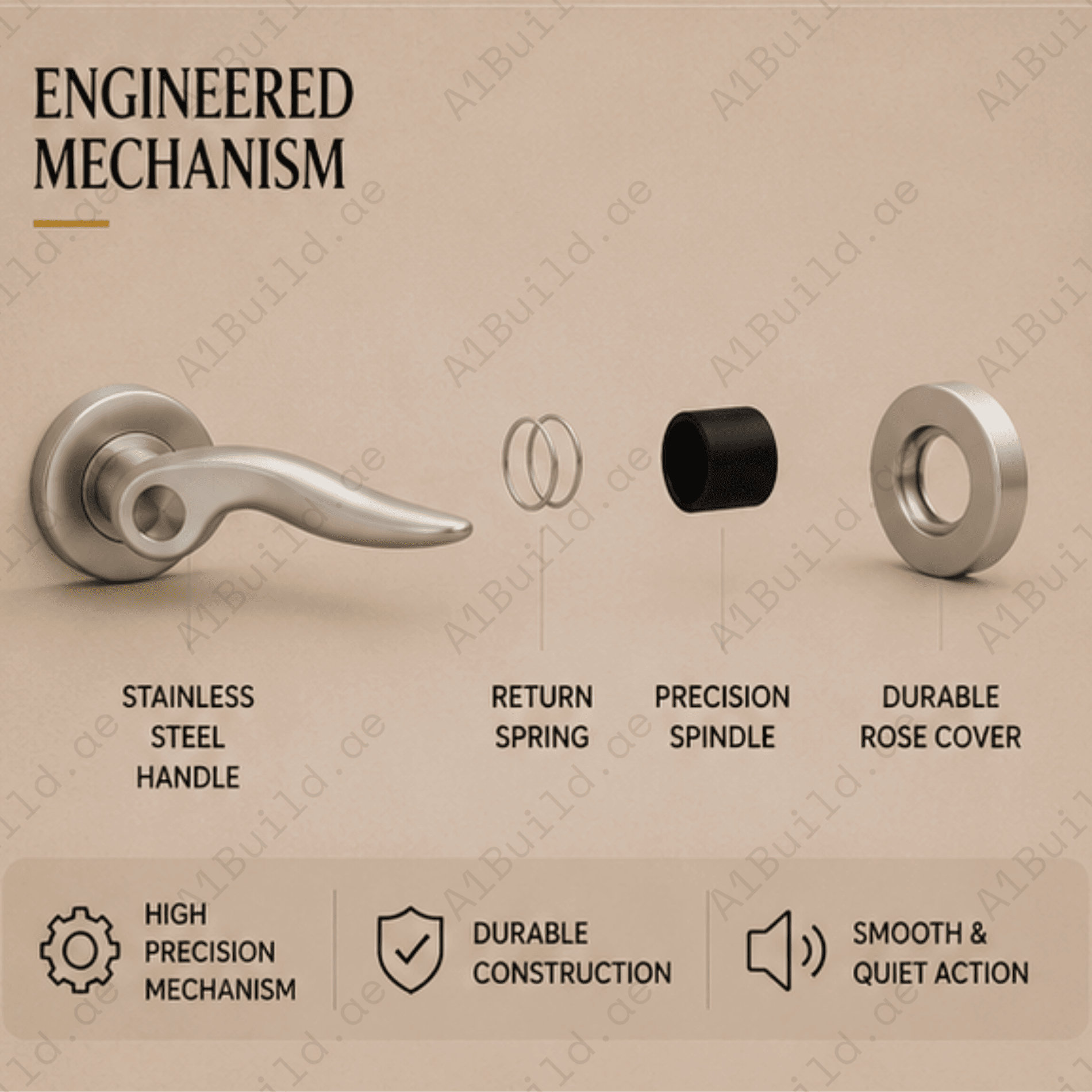 SRH.241.HO premium stainless steel door handle with a sleek brushed finish. Designed for luxury homes, hotels, offices, and contemporary interior spaces.