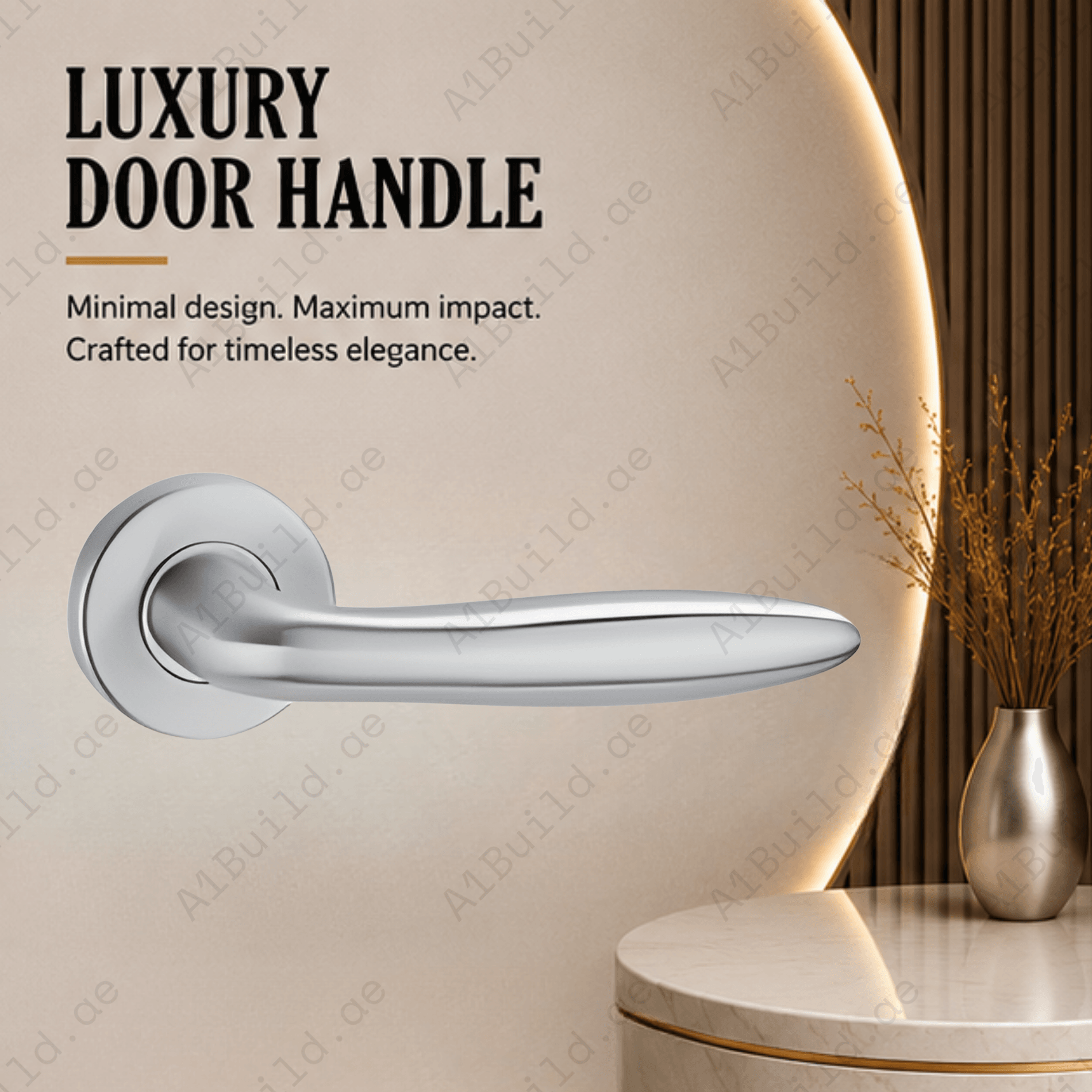 SRH.261 premium stainless steel door handle with a sleek brushed finish. Designed for luxury homes, hotels, offices, and stylish contemporary interior spaces.