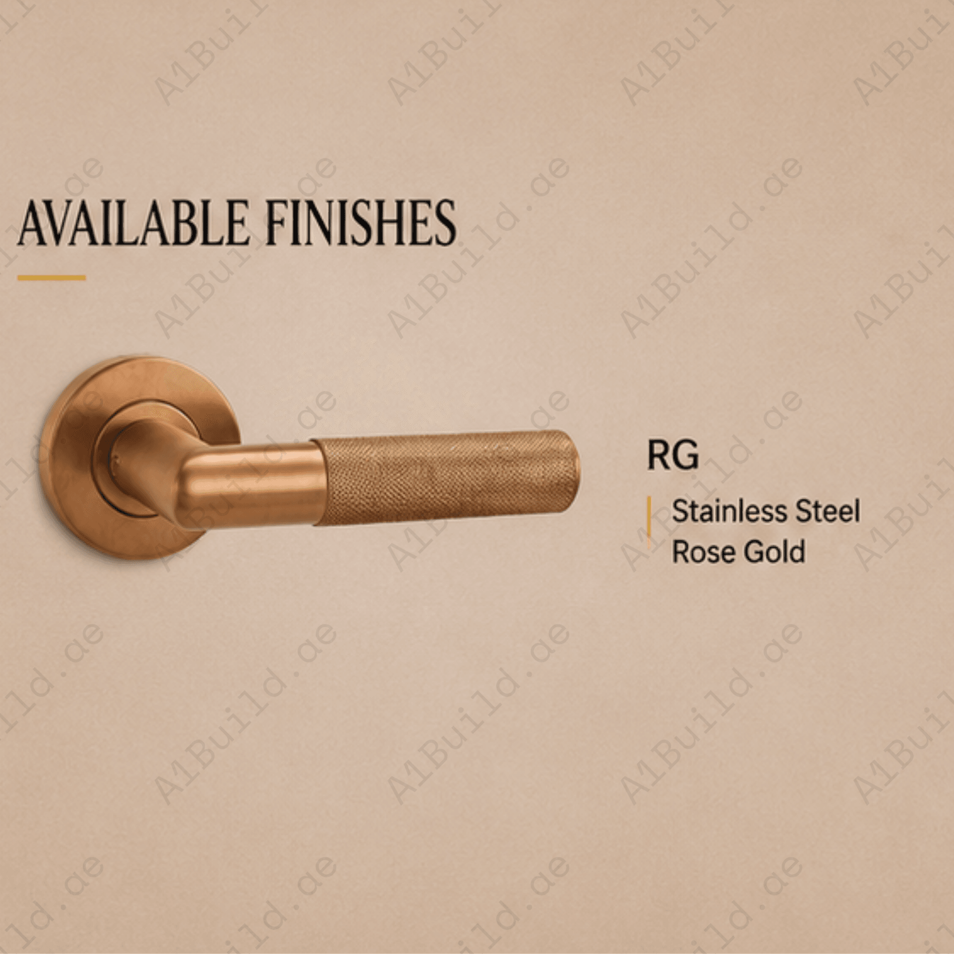 SRH.301 premium stainless steel door lock handle in Rose Gold finish. Luxury architectural hardware for modern homes, hotels, offices, and commercial interiors.