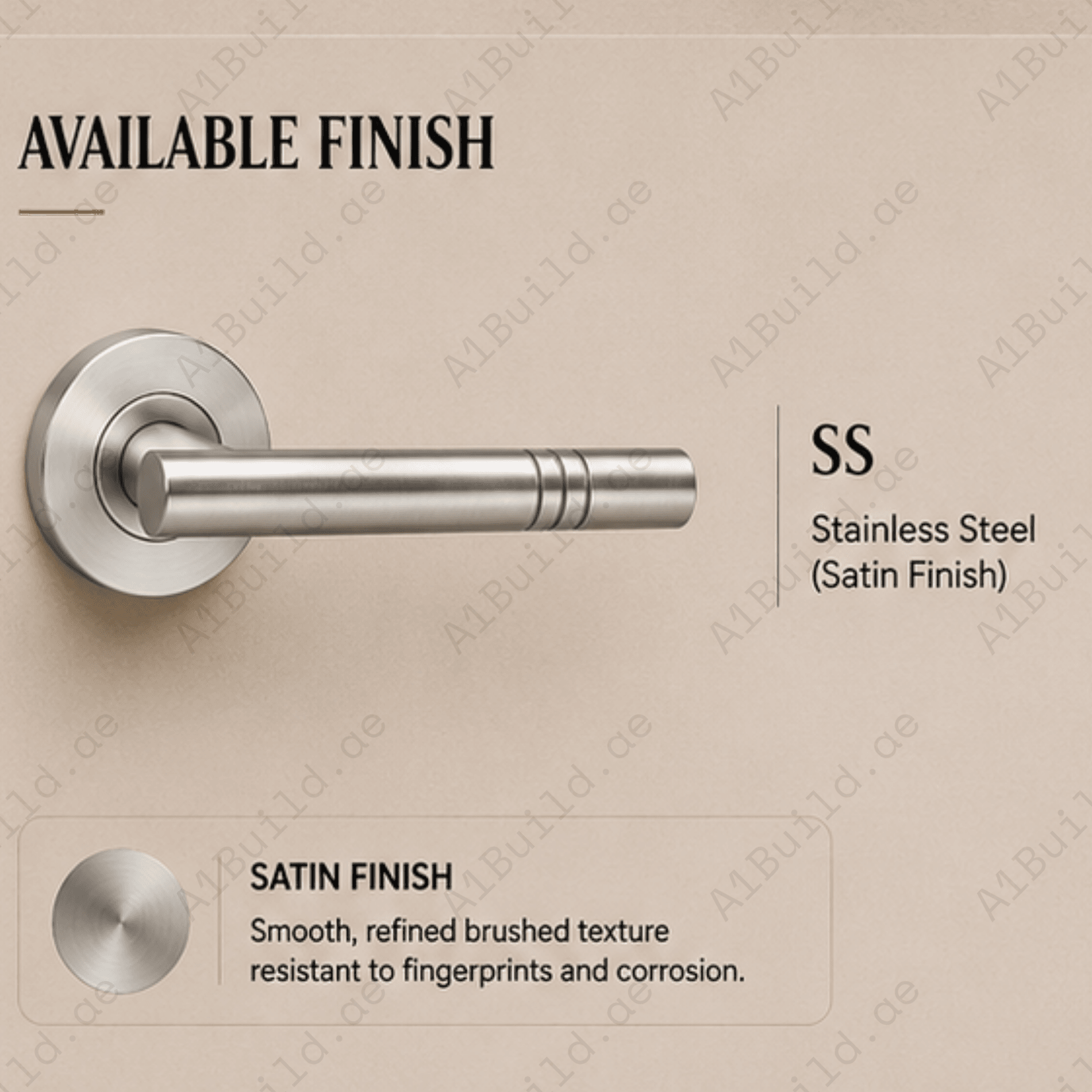 SRH.313 premium stainless steel door handle with a sleek brushed finish. Designed for luxury homes, hotels, offices, and stylish contemporary interior spaces.