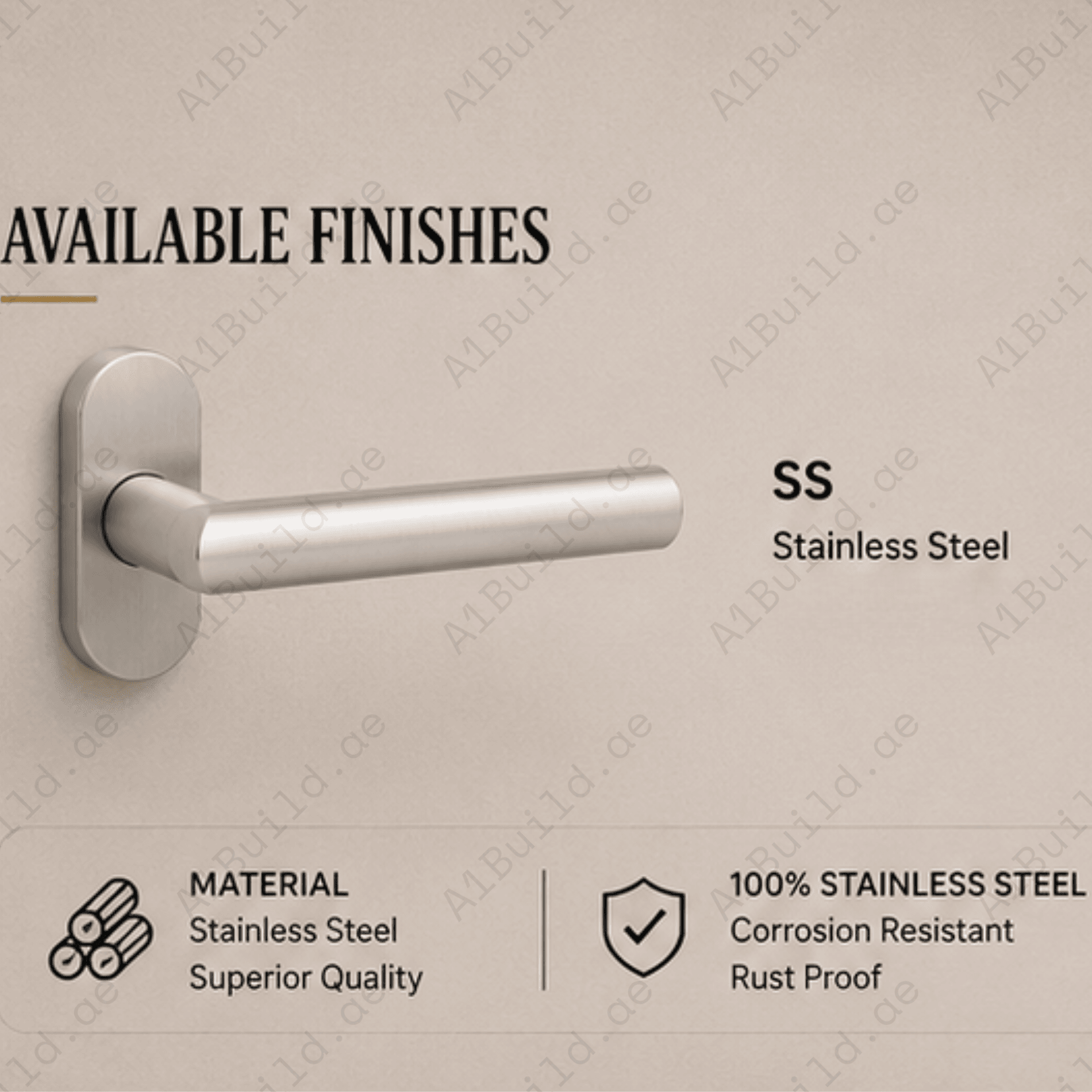 SRH.OV.01 premium stainless steel door handle with a refined brushed finish. A stylish choice for luxury homes, hotels, offices, and modern interior spaces.