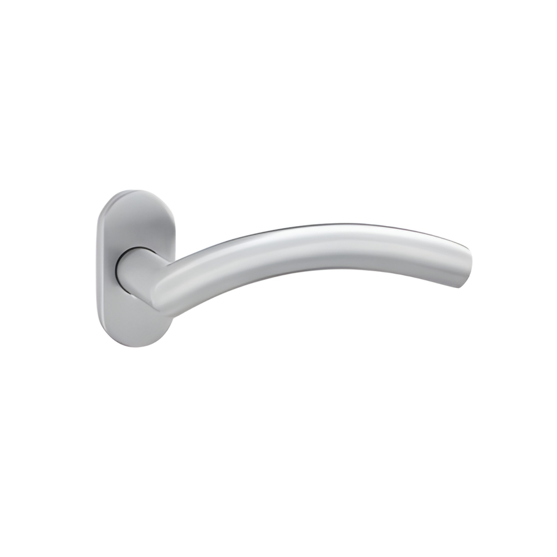 SRH.OV.03 premium stainless steel door handle with a sleek brushed finish. Perfect for luxury homes, hotels, offices, and contemporary interior spaces.