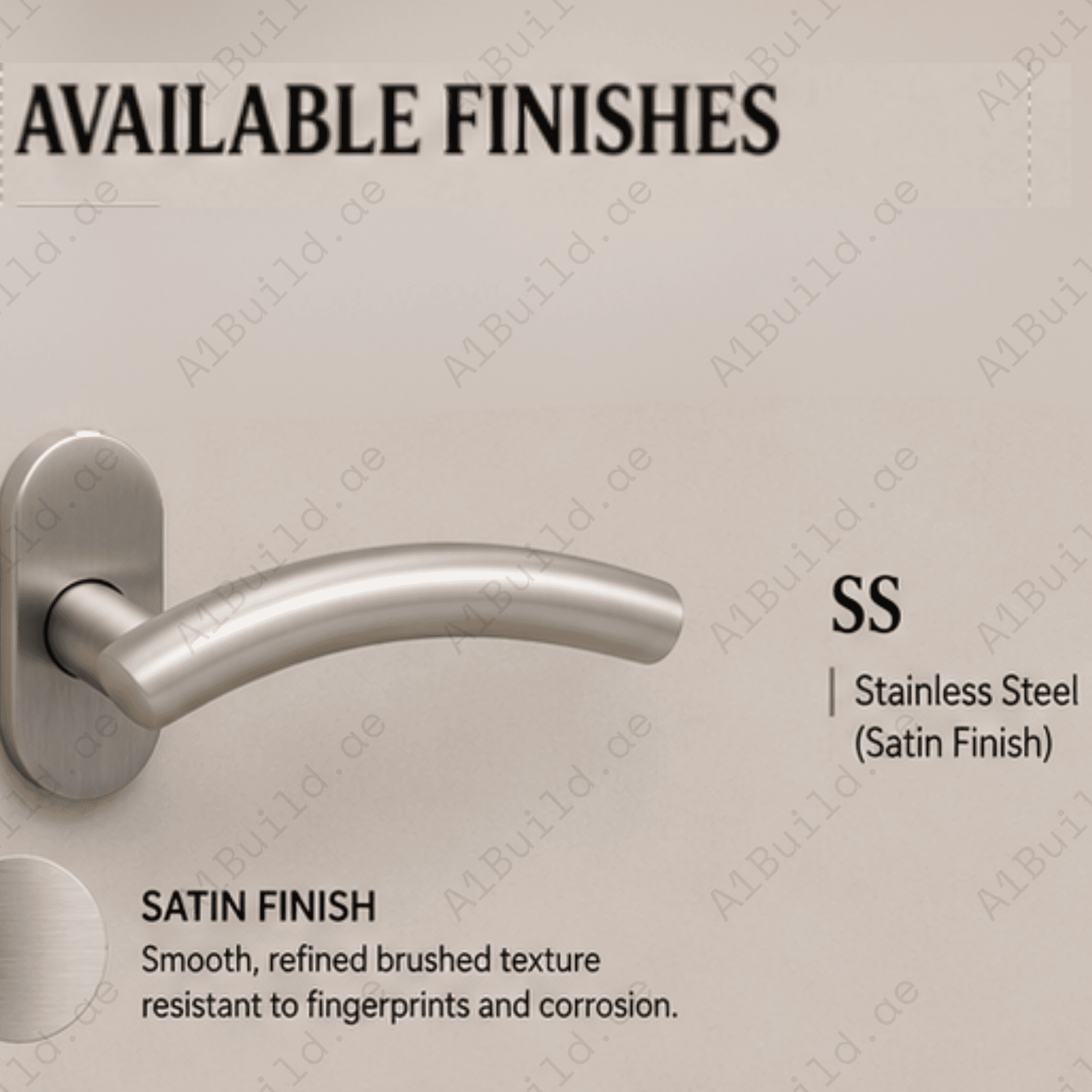SRH.OV.03 premium stainless steel door handle with a sleek brushed finish. Perfect for luxury homes, hotels, offices, and contemporary interior spaces.
