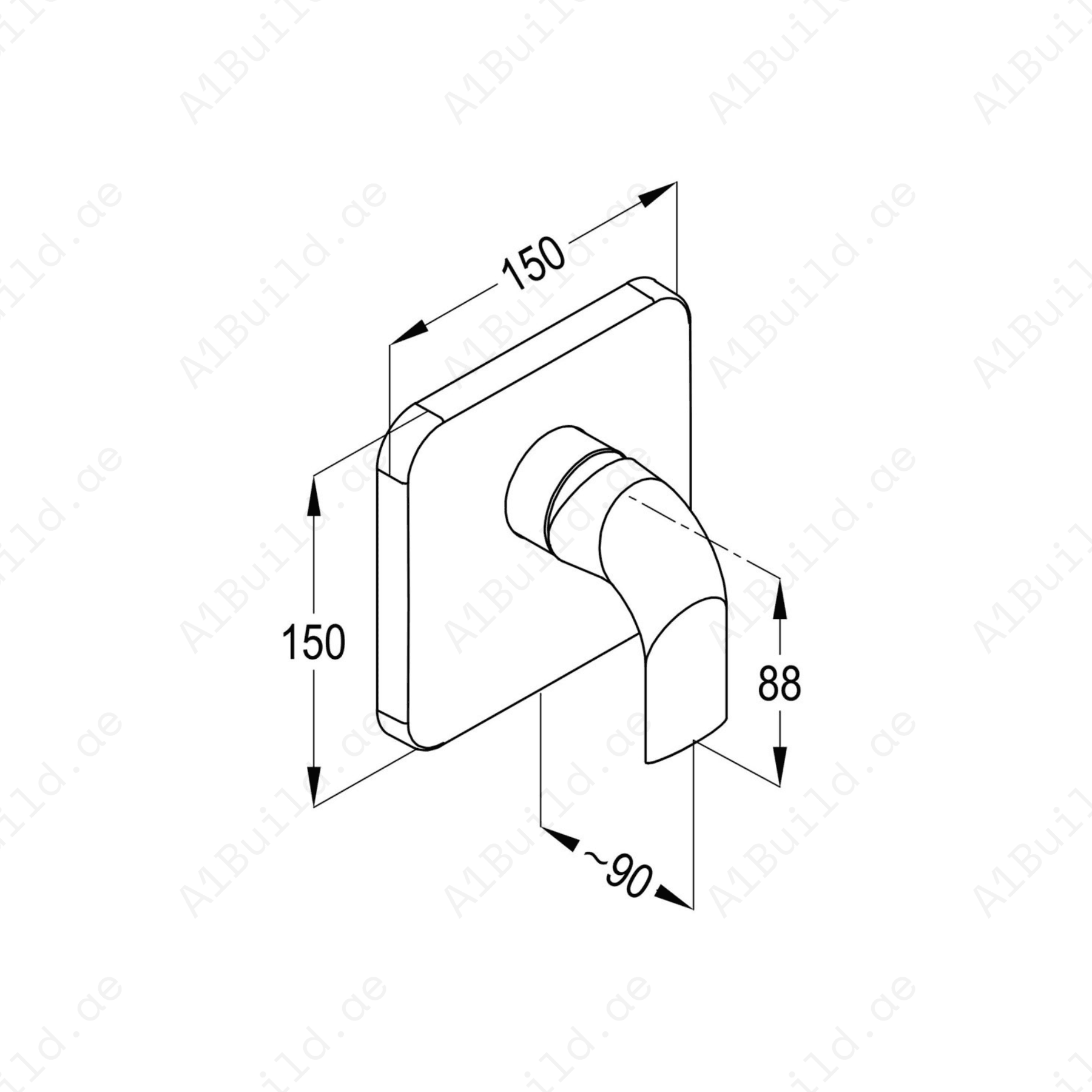 SWING Concealed Single Lever Shower Mixer Trim Set | Chrome