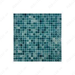 Saga green glossy recycled glass mosaic tiles, eco-friendly and highly durable. Perfect for swimming pools, spas, water features, and other wet area applications.