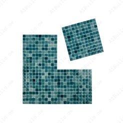 Saga green glossy recycled glass mosaic tiles, eco-friendly and highly durable. Perfect for swimming pools, spas, water features, and other wet area applications.
